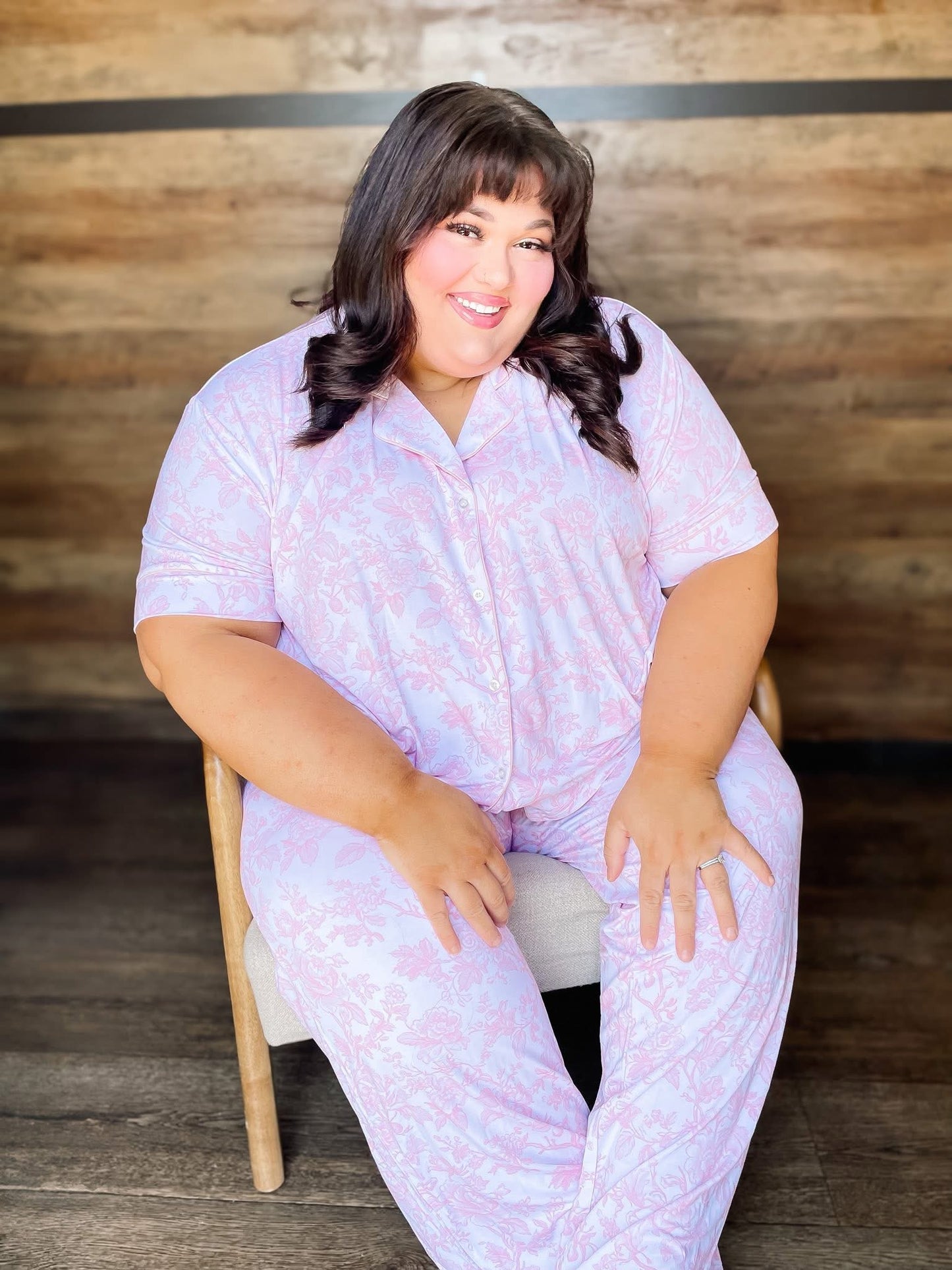 Pink toile Womens pant set