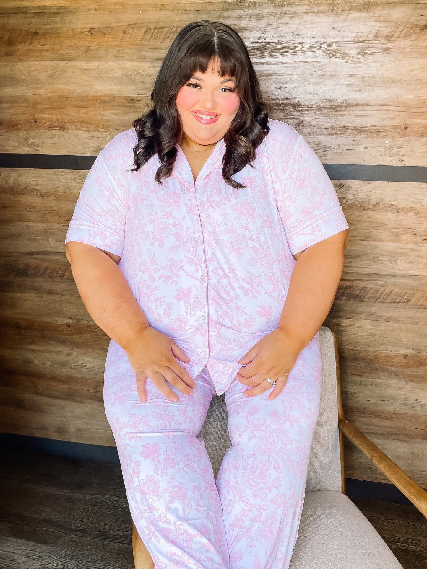 Pink toile Womens pant set