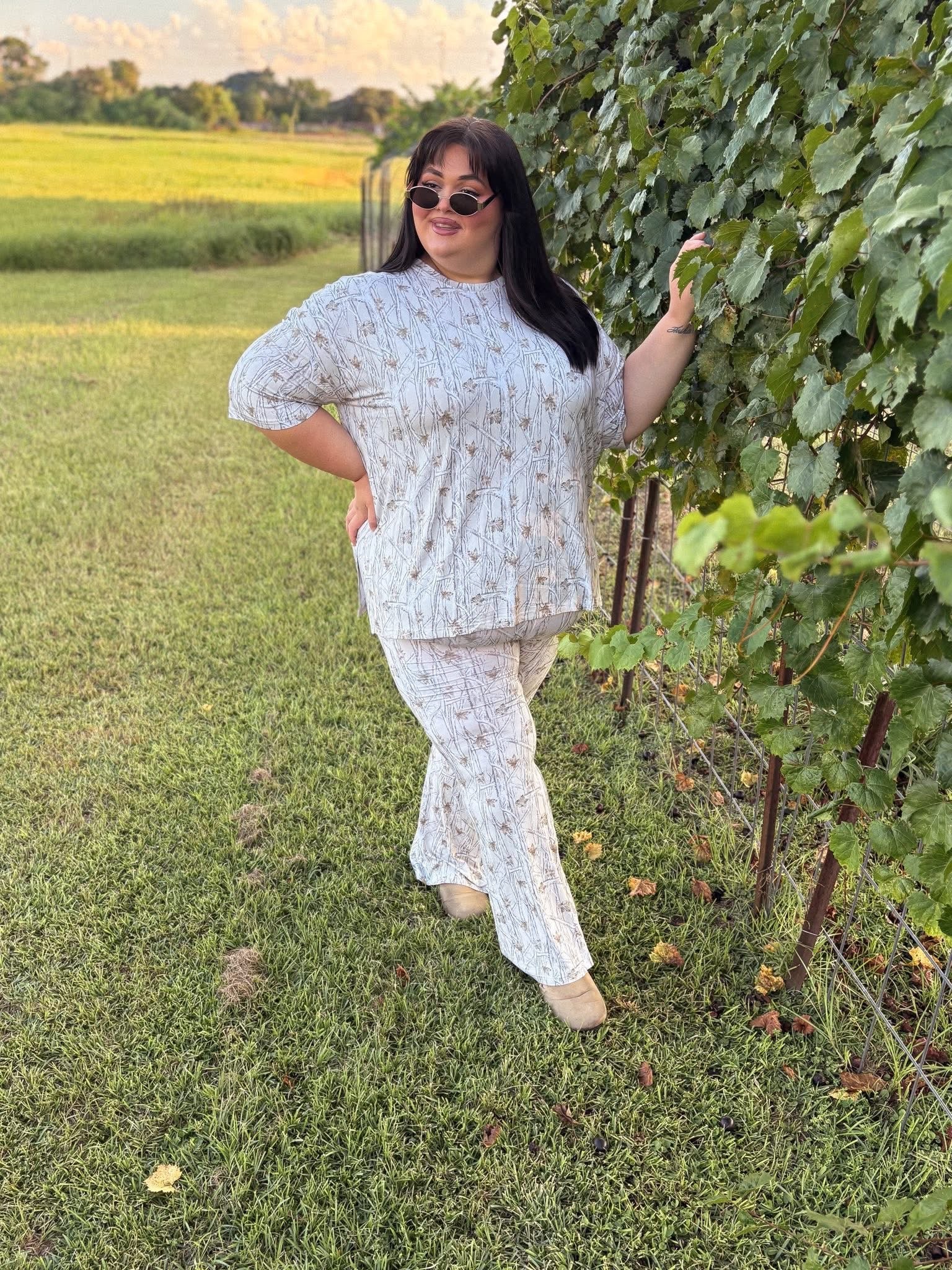 Snow Camo Womens Daywear Pant Set