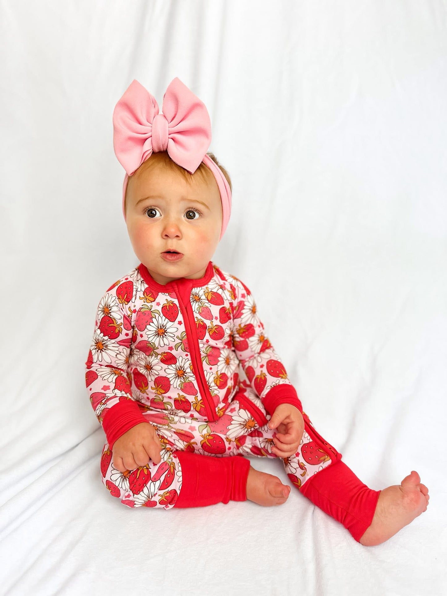Strawberry Fields Double Zippy Romper