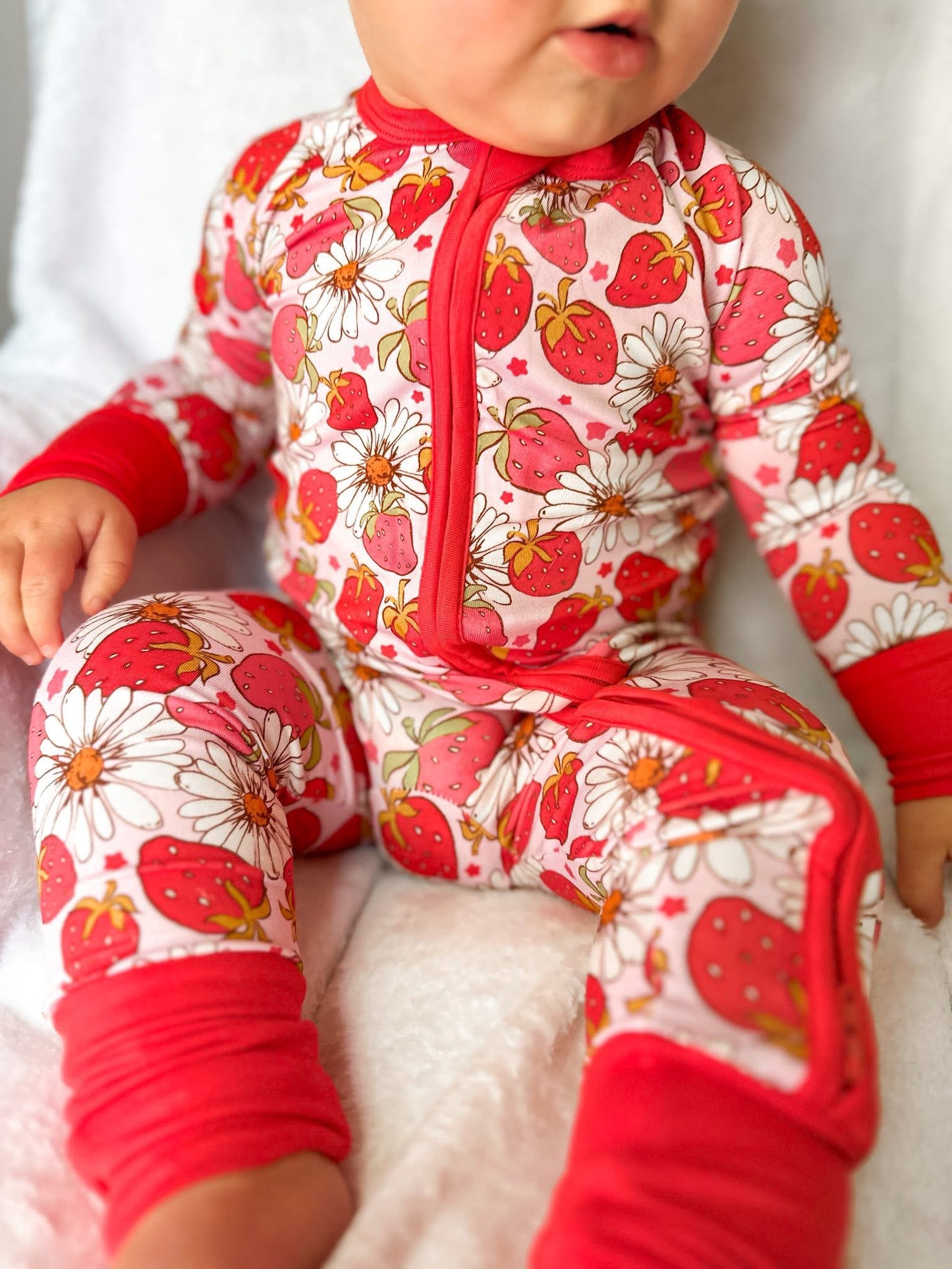 Strawberry Fields Double Zippy Romper