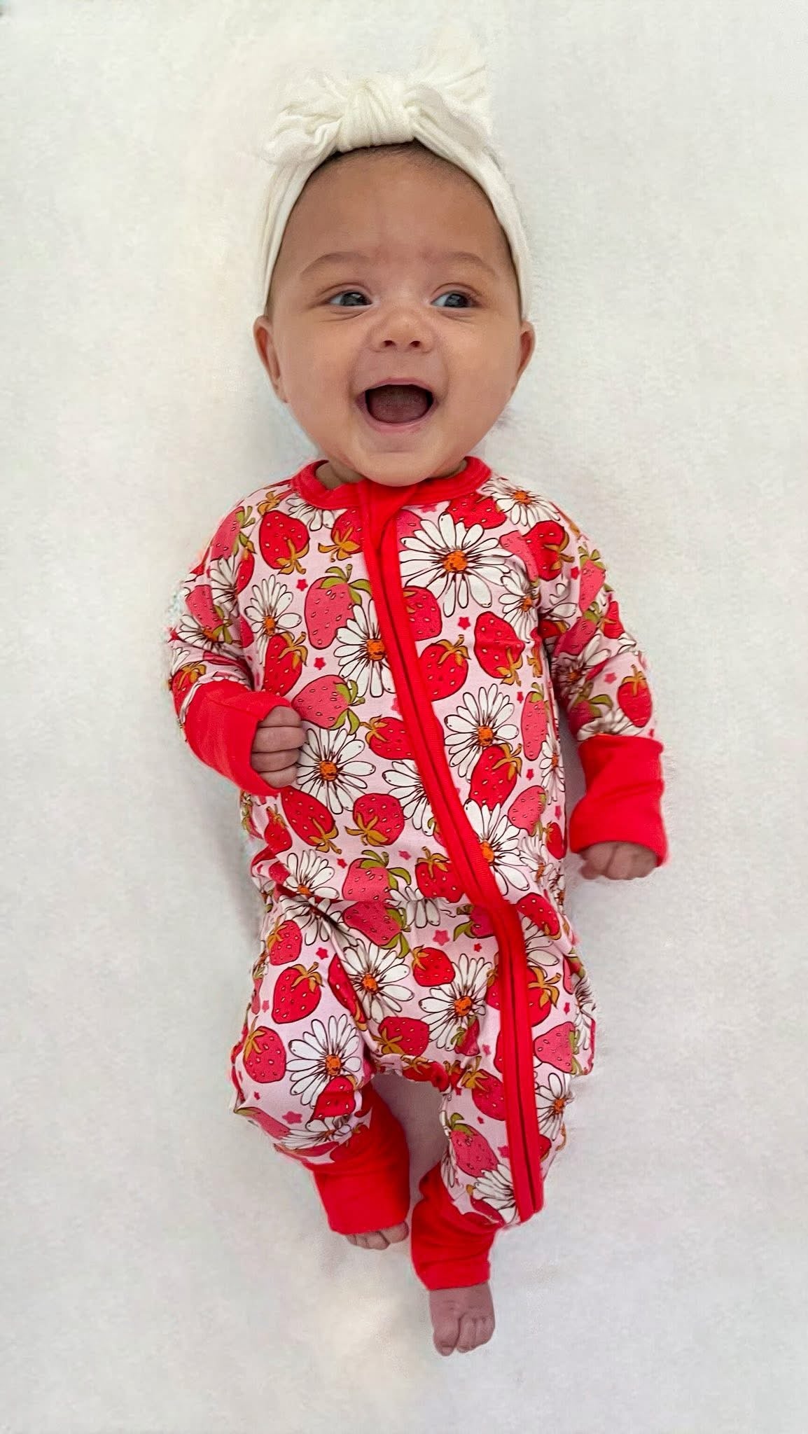 Strawberry Fields Double Zippy Romper