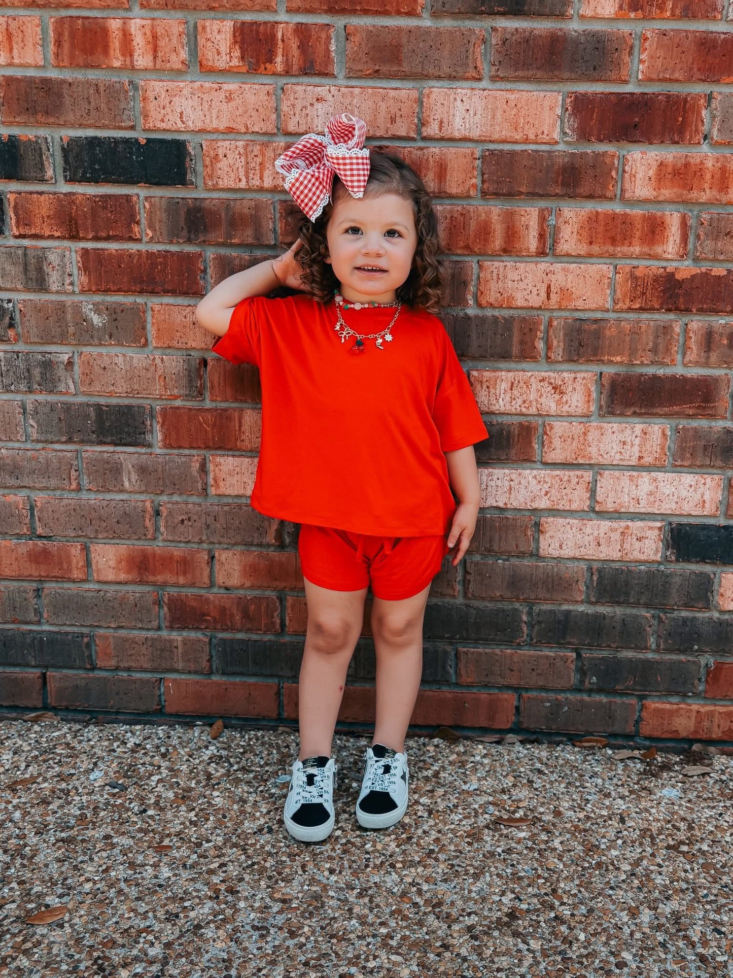 Red Oversized Short Set