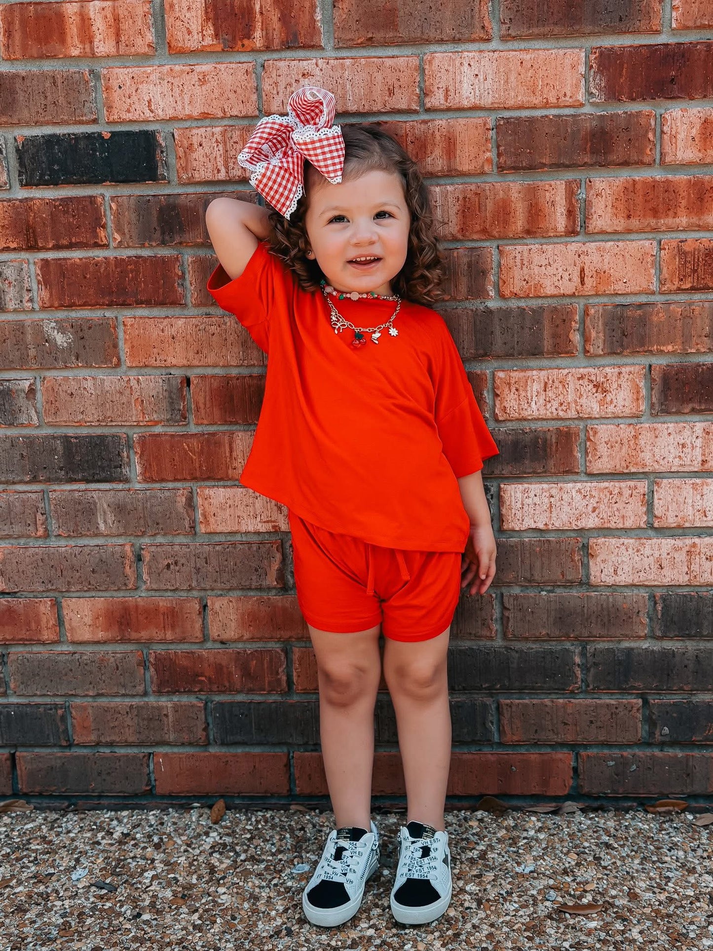 Red Oversized Short Set
