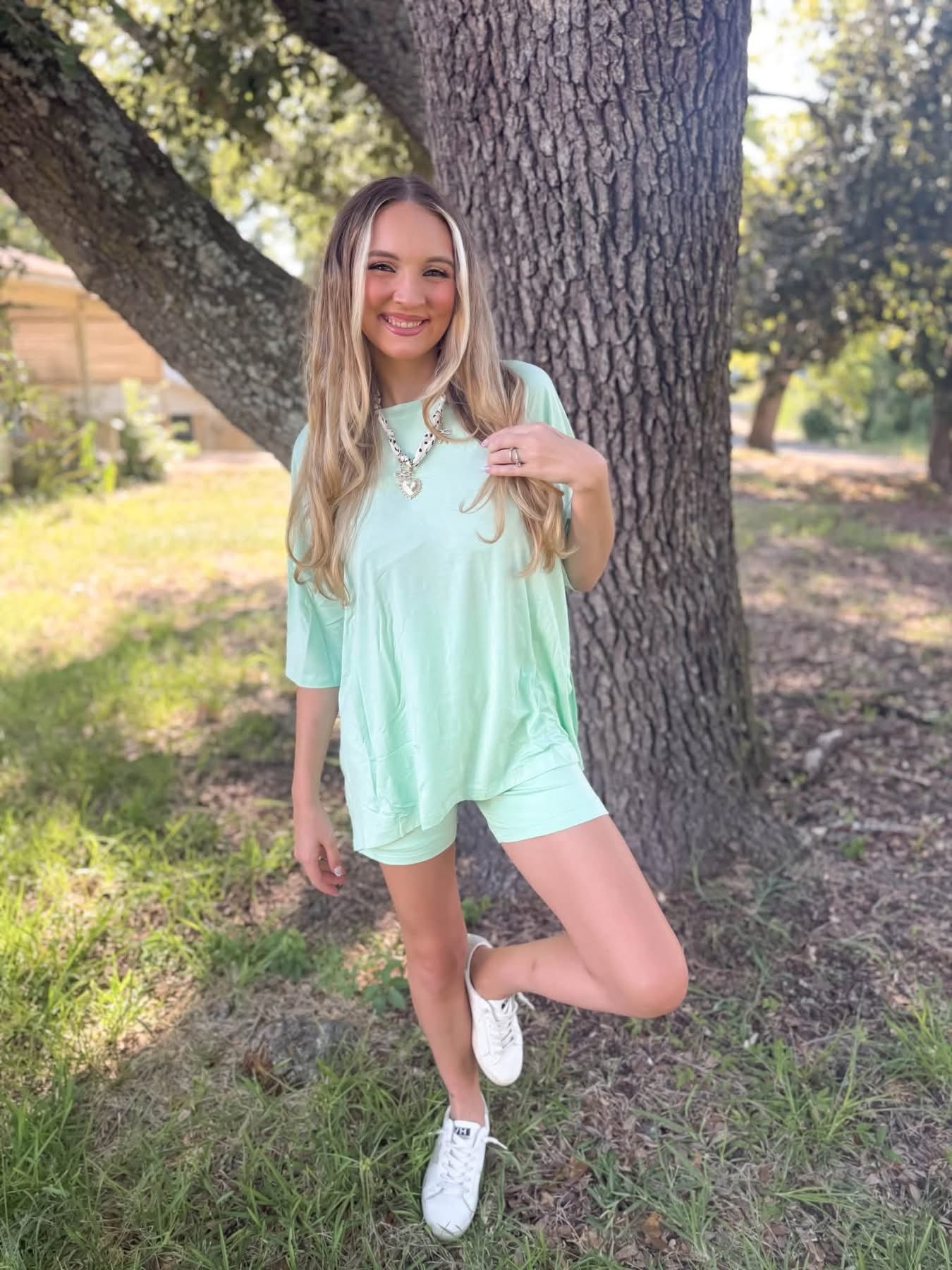 Seafoam Womens Biker Short Set