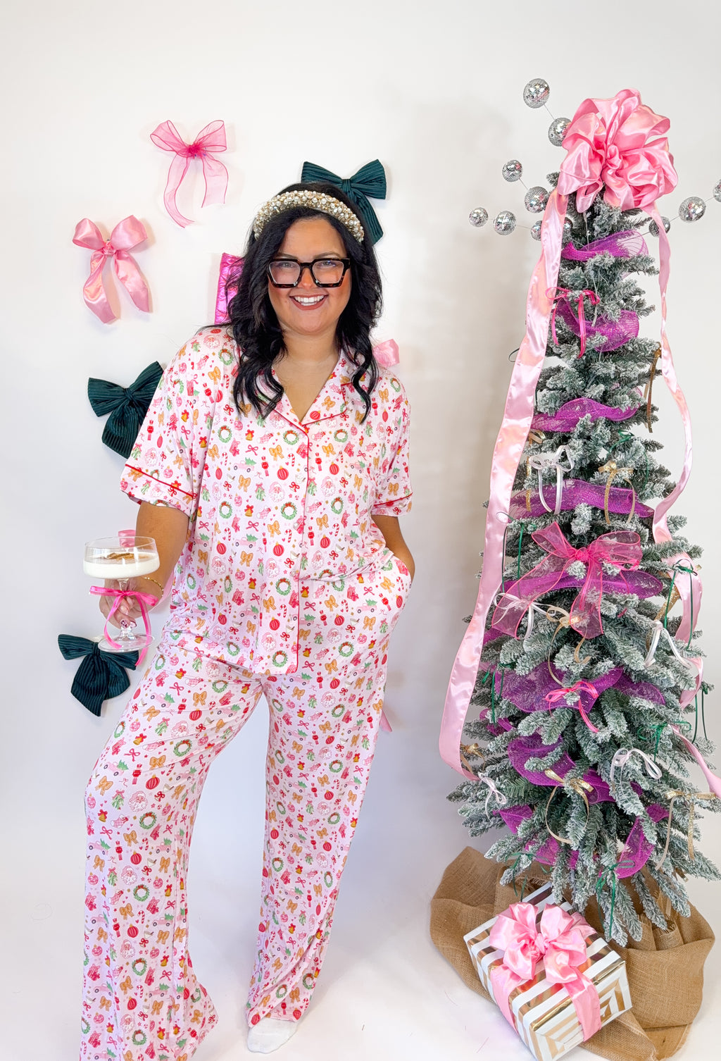 Pinkmas Womens Pant Set