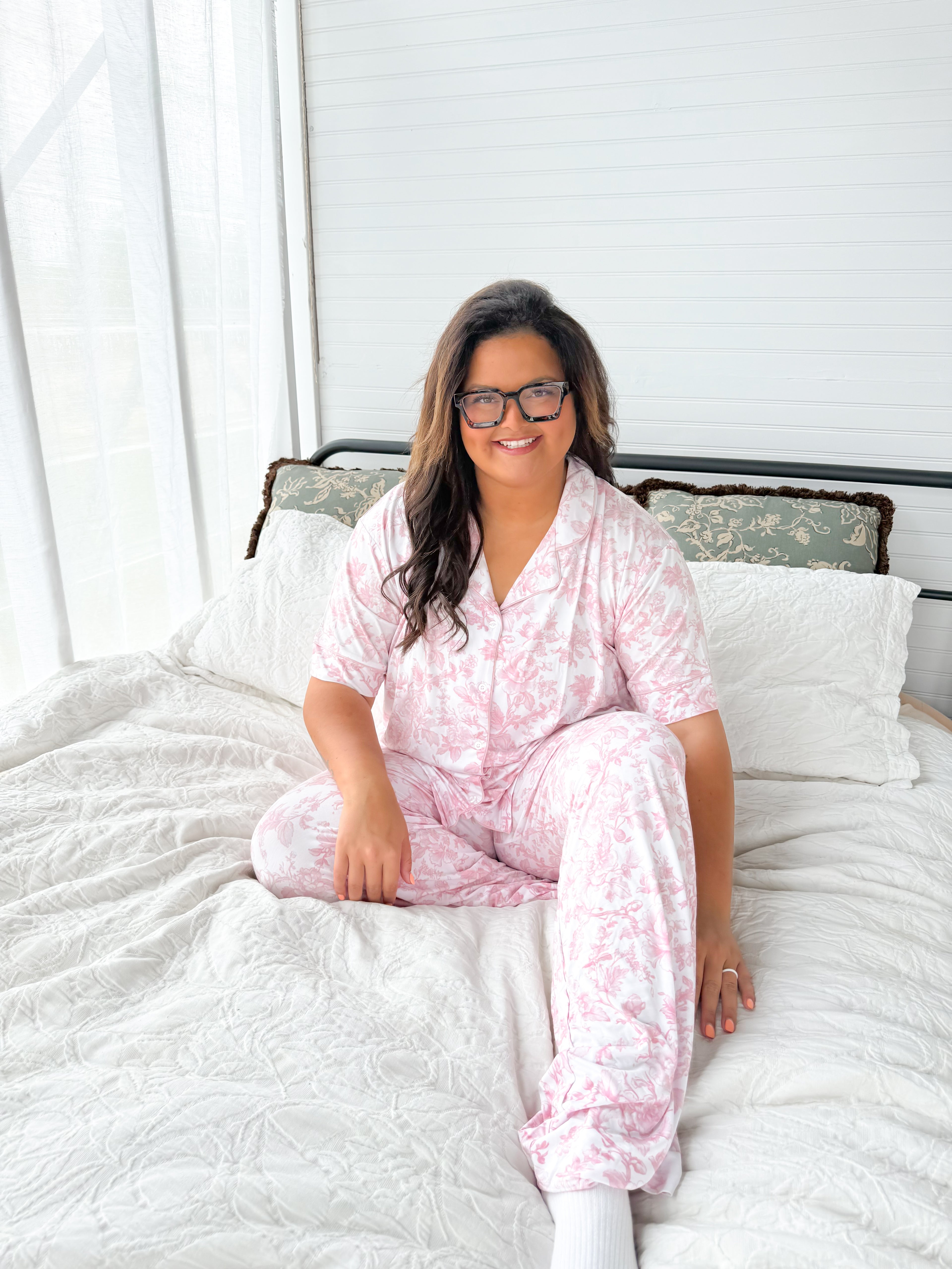 Pink toile Womens pant set