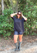 Ink & Onyx Checks Womens Biker Short Set
