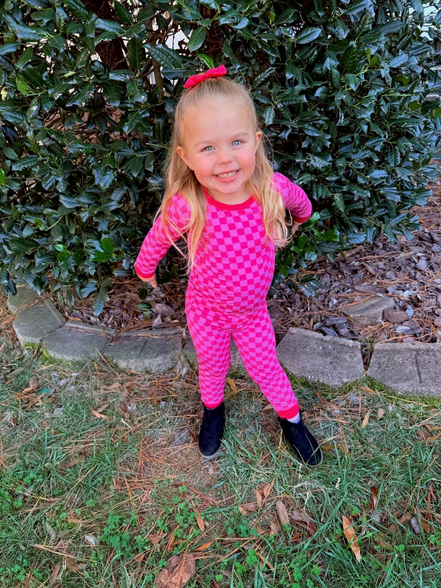 Pink Checkered Two Piece Set