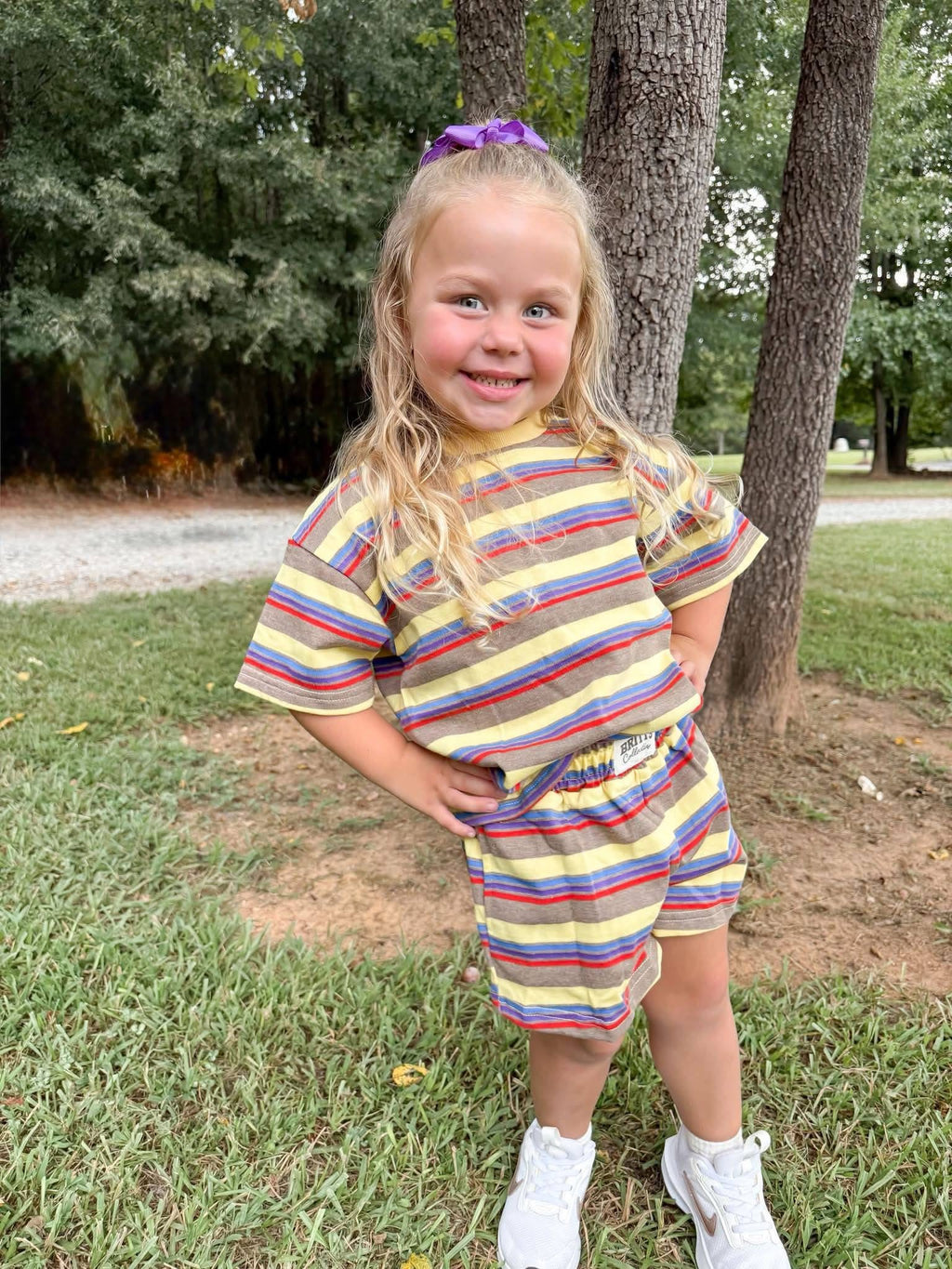Retro Rhythm Kids Short Set