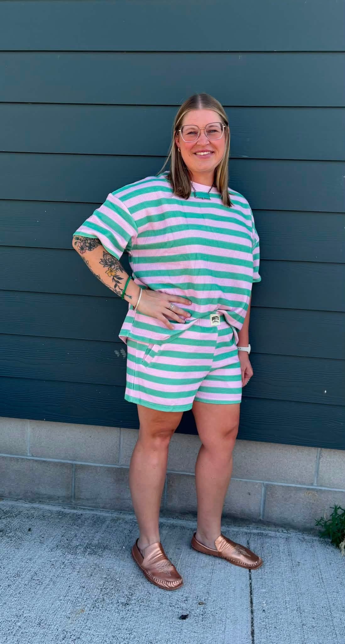 Watermelon Sugar Womens Waffle Short Set