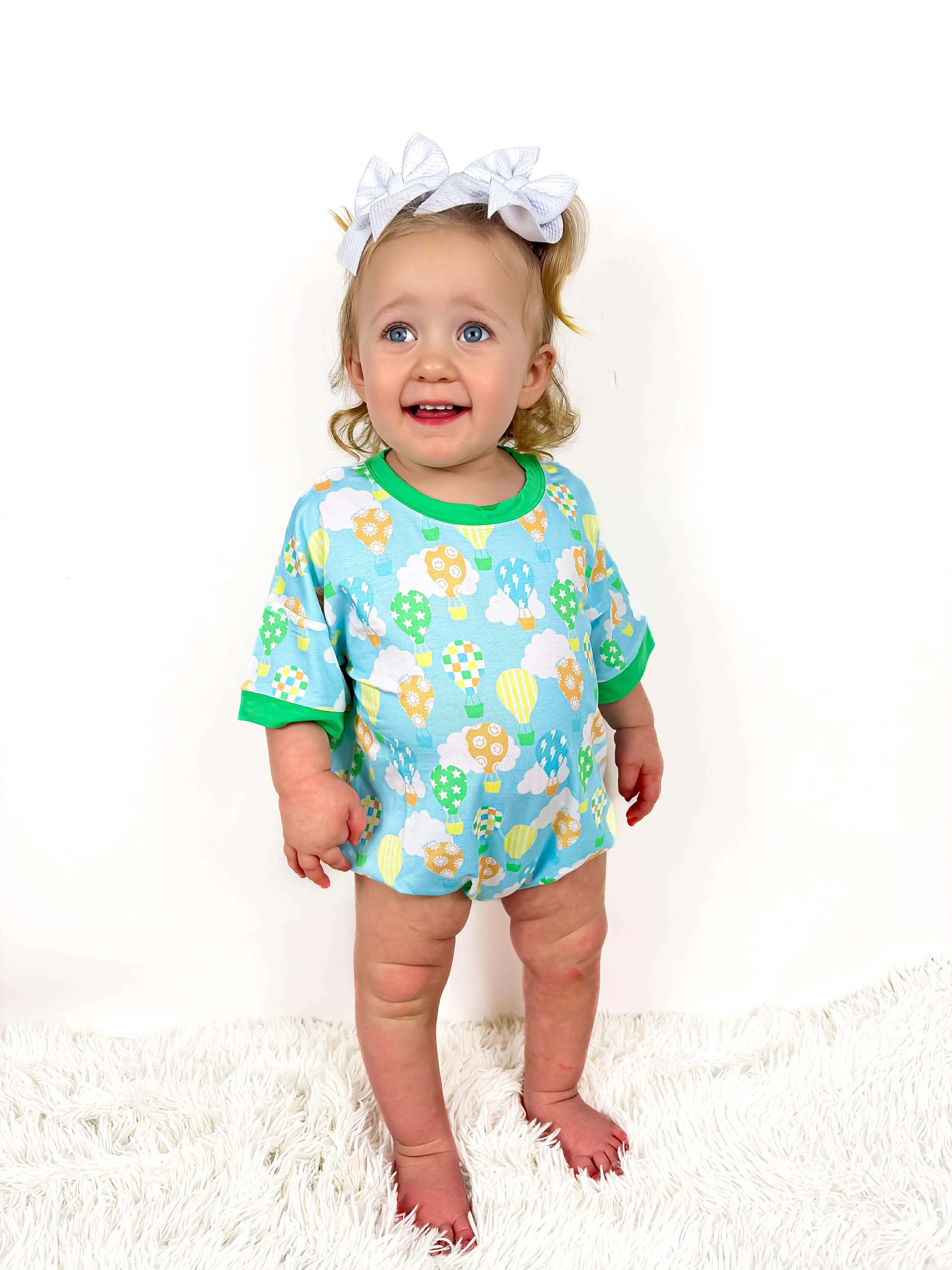 Up, up, and Away Oversized Bubble Romper