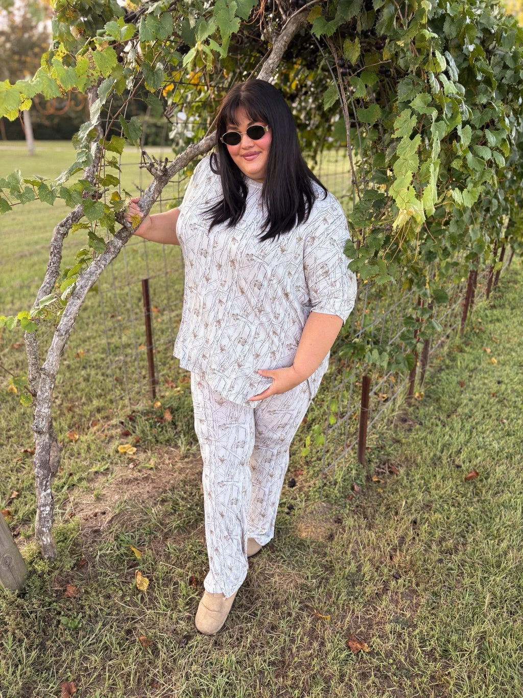 Snow Camo Womens Daywear Pant Set