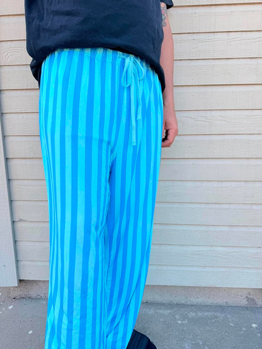 Blue Raspberry Striped Unisex Straight Leg Pants