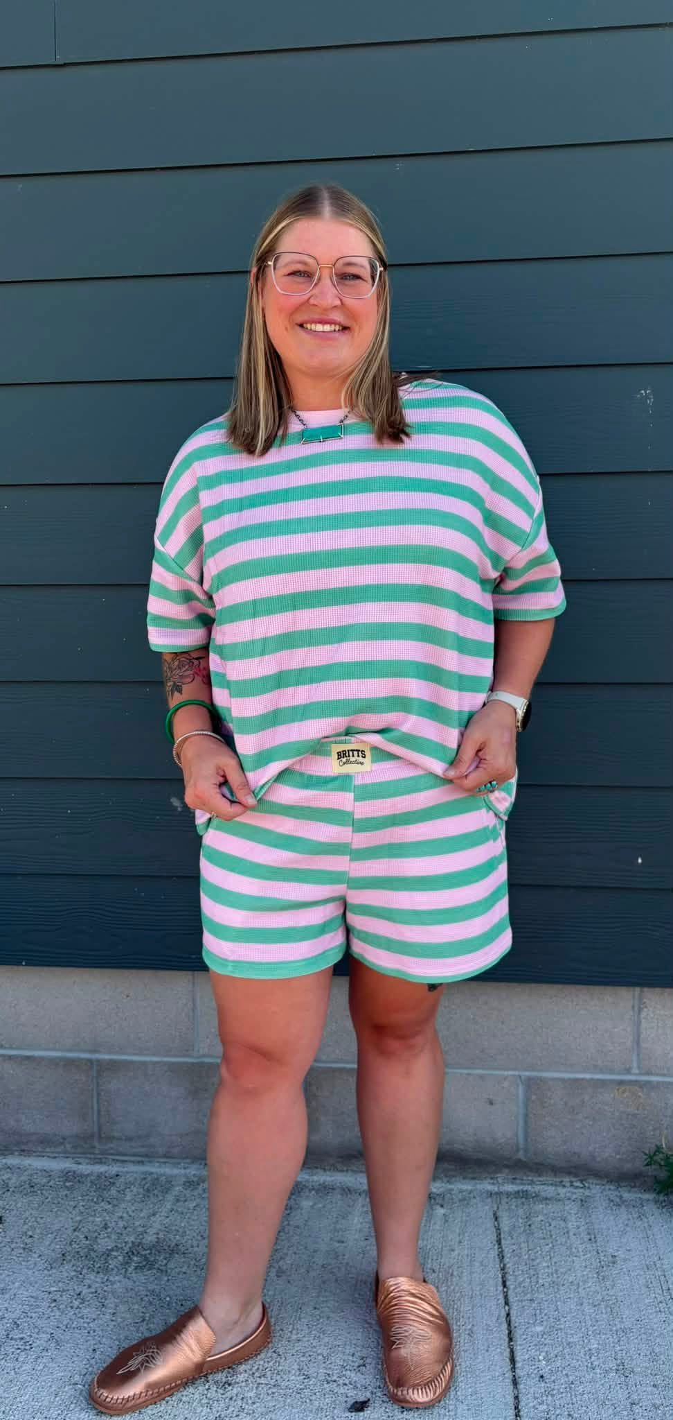 Watermelon Sugar Womens Waffle Short Set