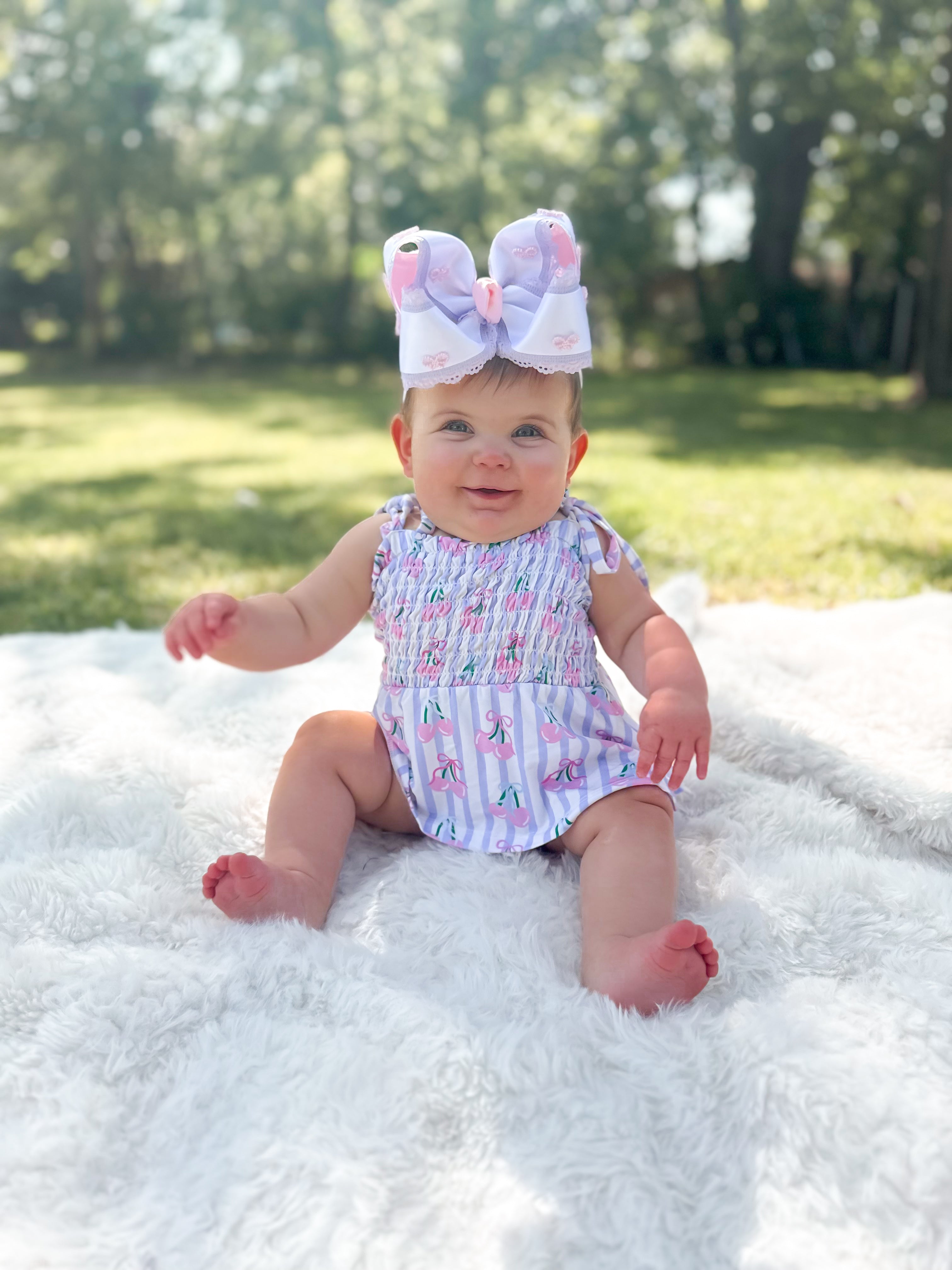 Coquette Cherries Smocked Twirl Romper