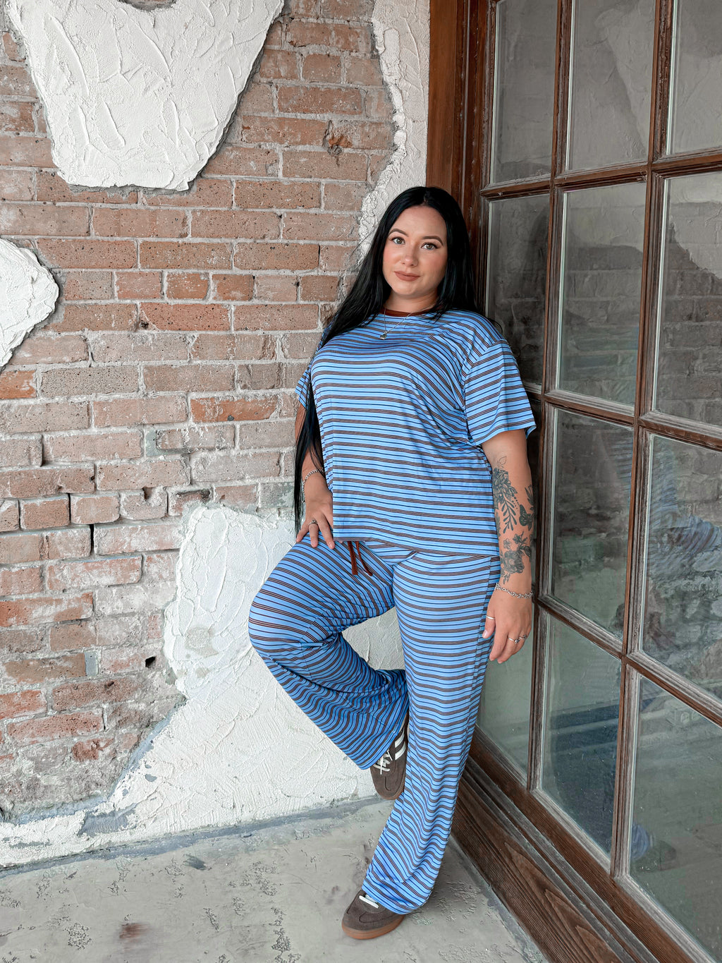Seaside Stripes Womens Lounge Pant Set