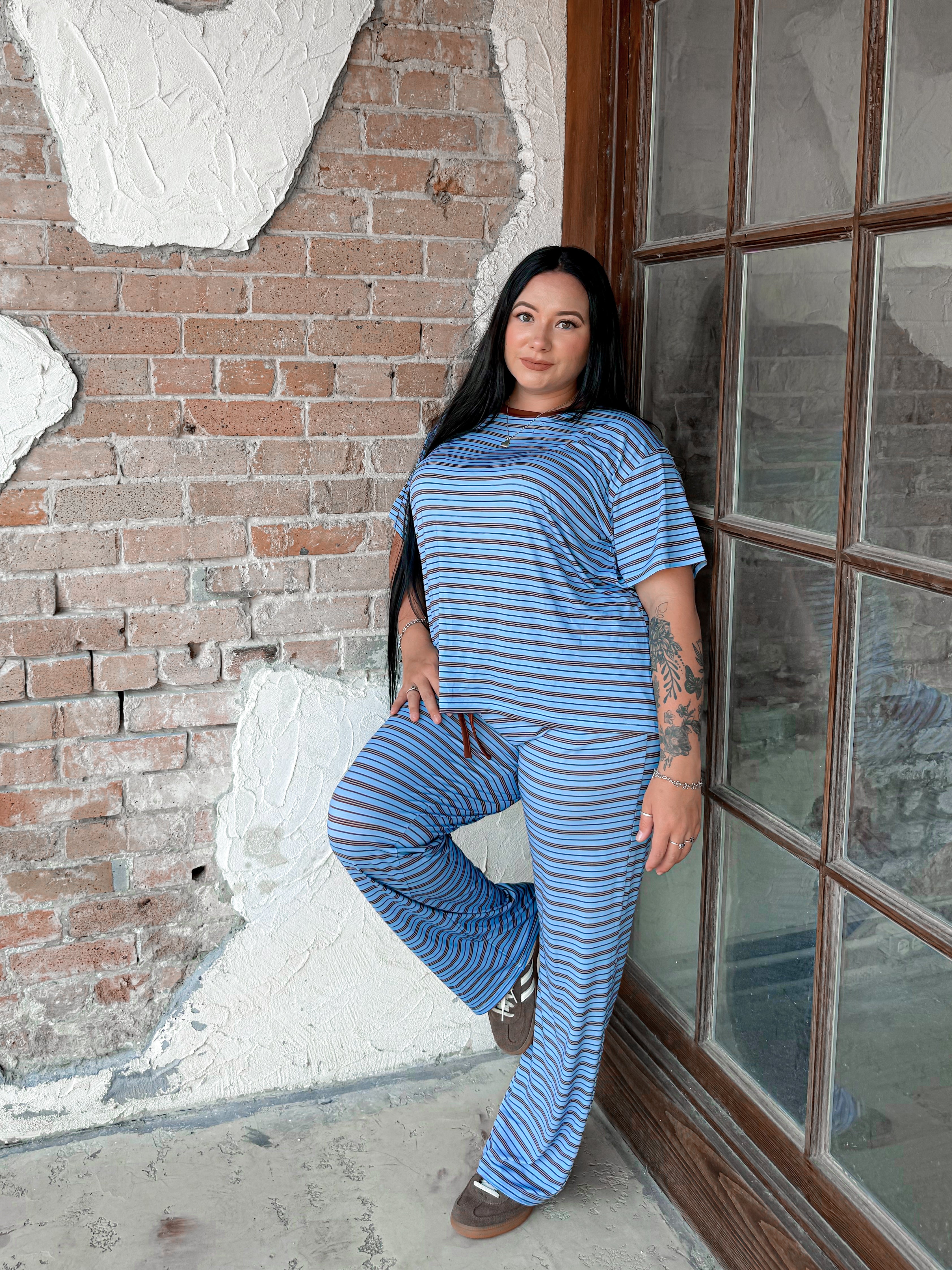 Seaside Stripes Womens Lounge Pant Set
