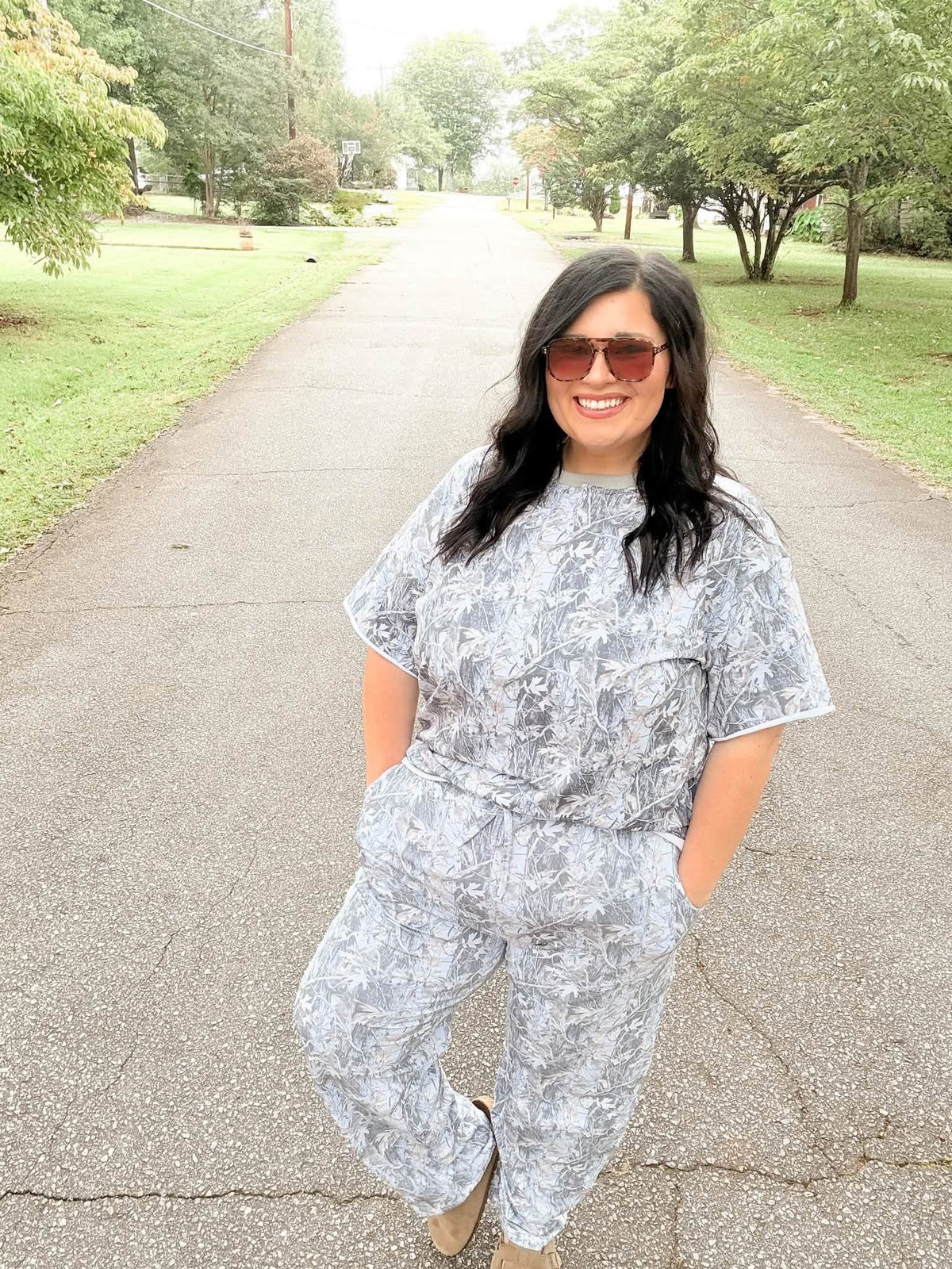 Snow Camo Womens Barrel Pant Set