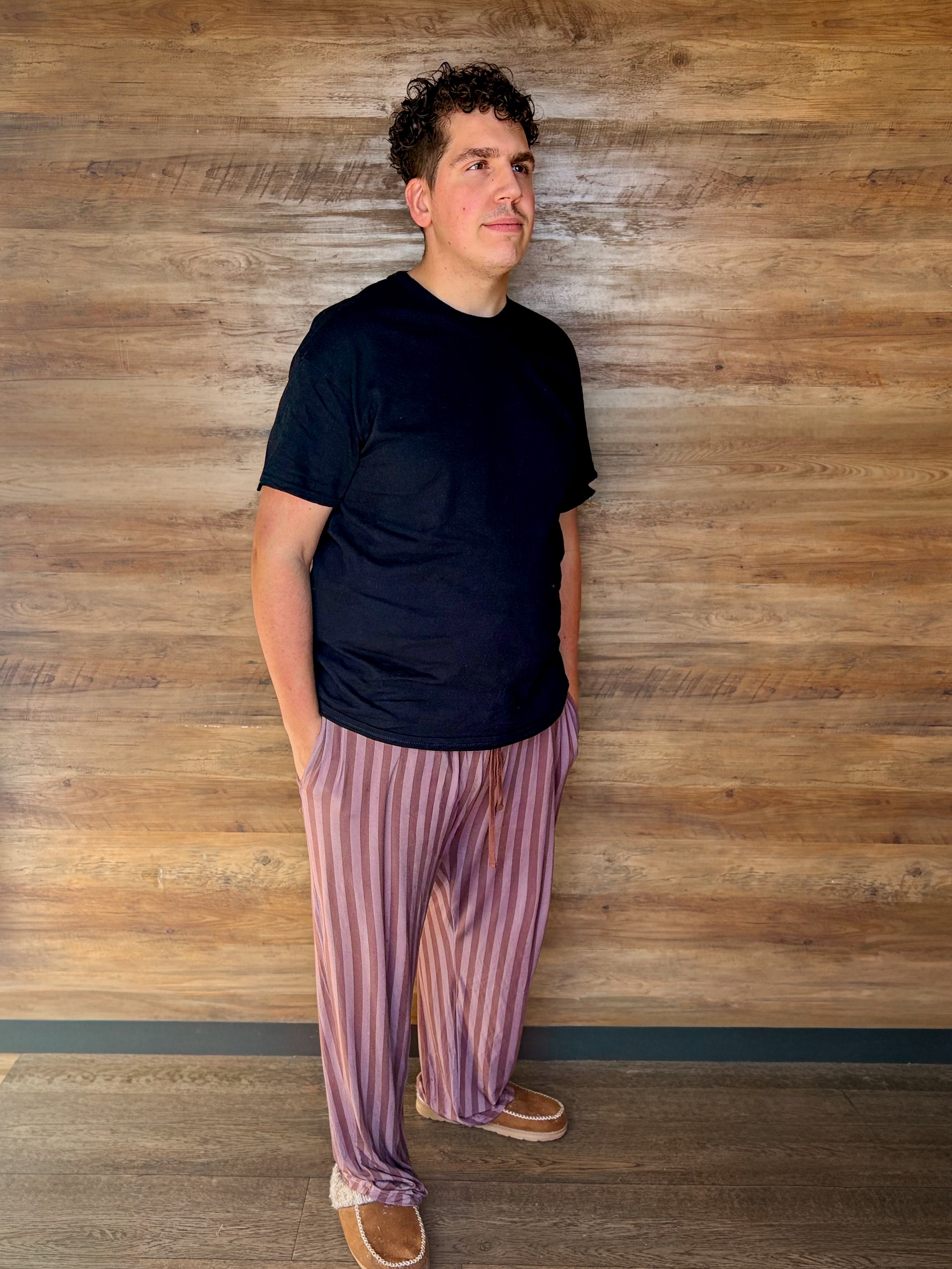 Espresso Stripes Unisex Straight Leg Pants