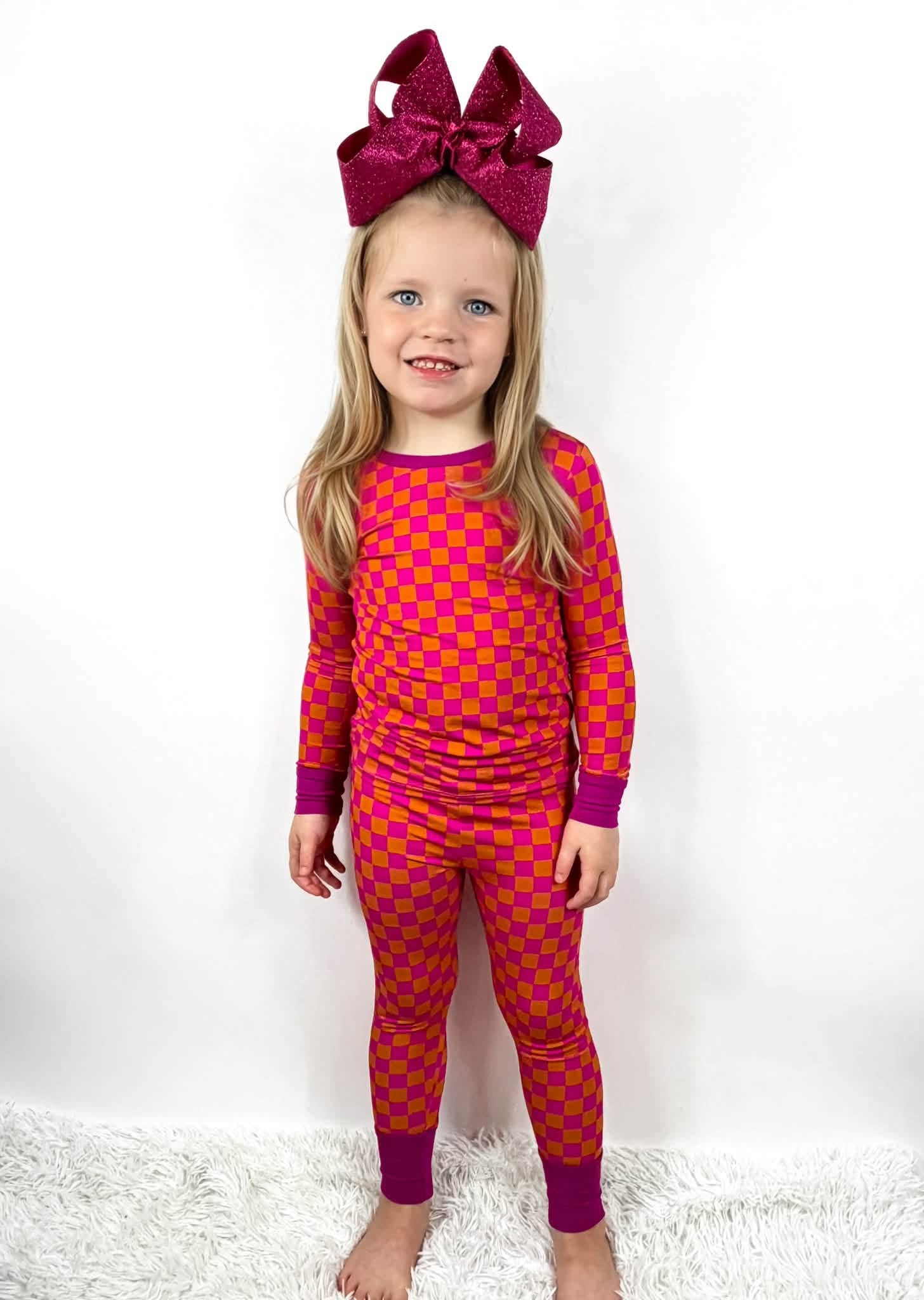 Pink Punch Checks Two Piece Set