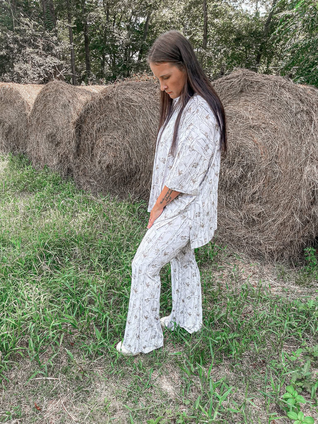 Snow Camo Womens Daywear Pant Set