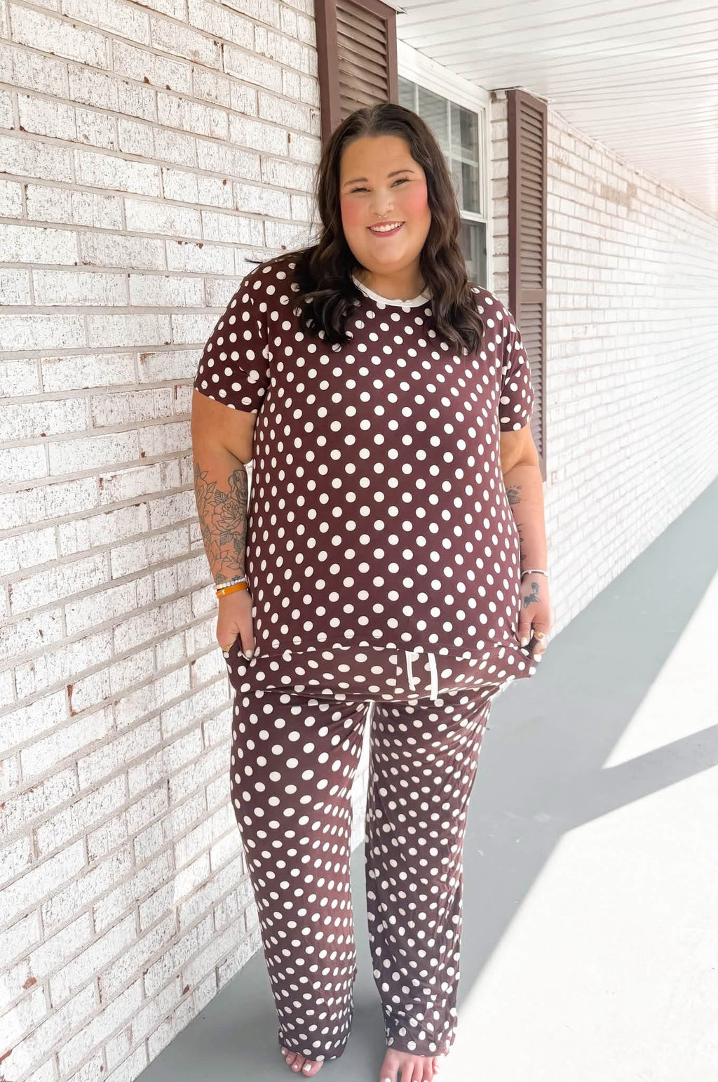 Cocoa Cozy Dots Womens Lounge Pant Set