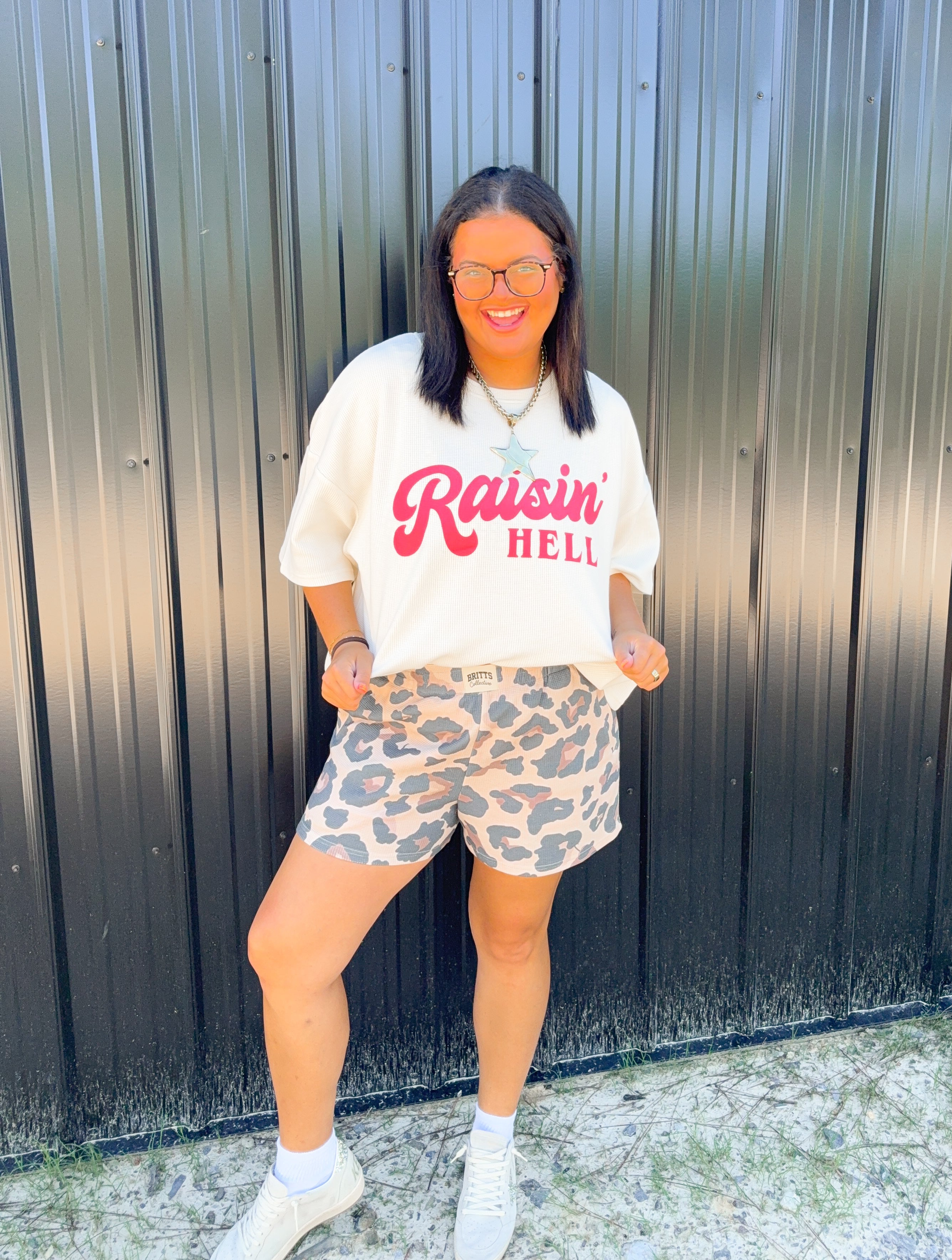 Raisin' Hell Waffle Knit Short Set