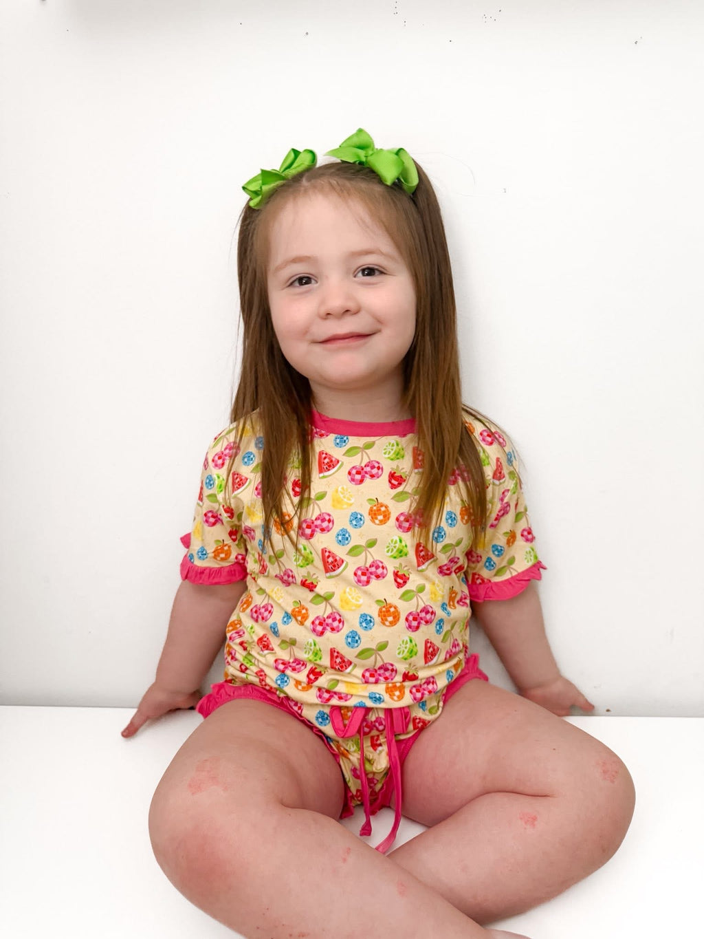 Disco Fruit Kids Ruffle Short Set