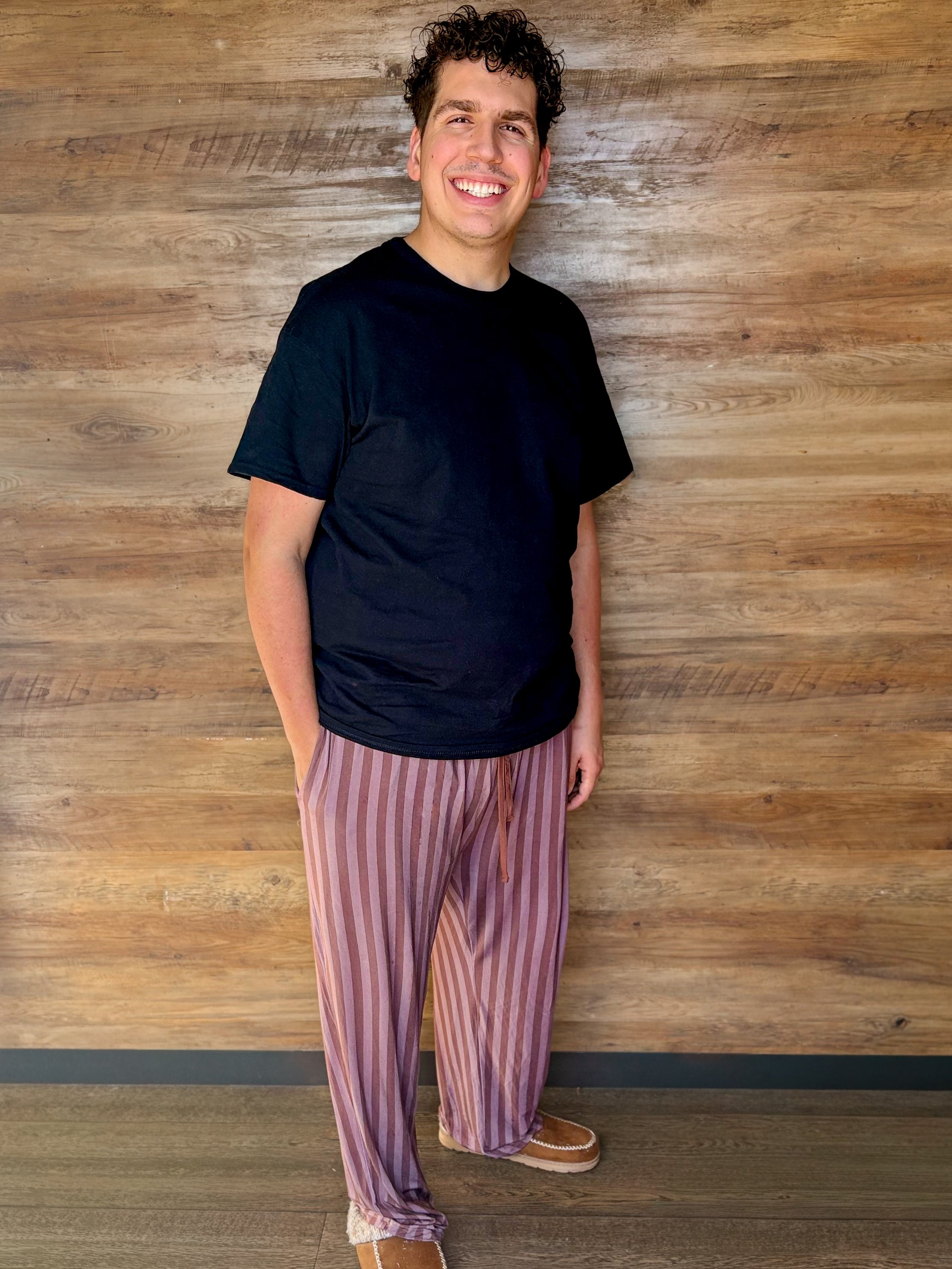 Espresso Stripes Unisex Straight Leg Pants