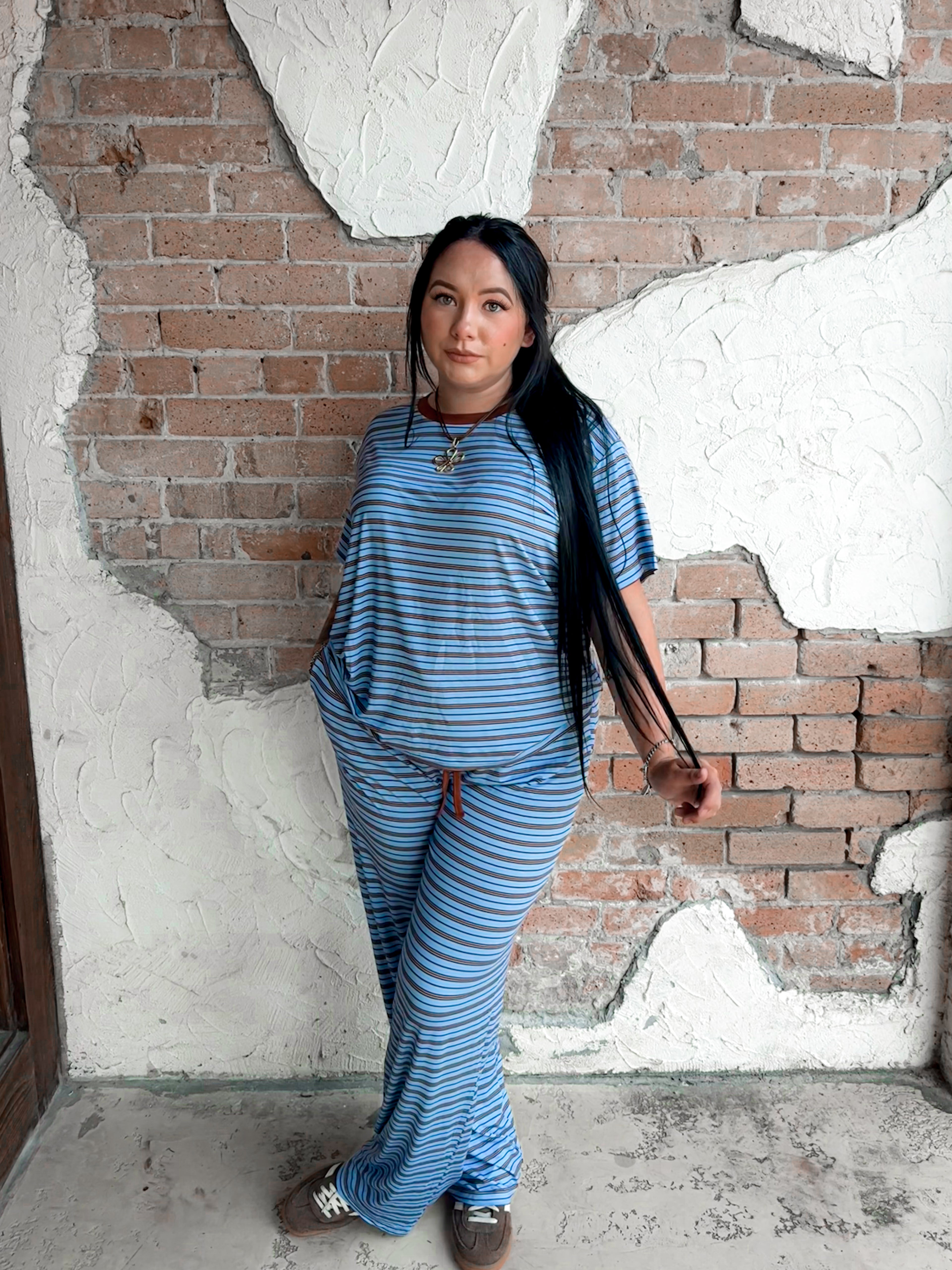 Seaside Stripes Womens Lounge Pant Set