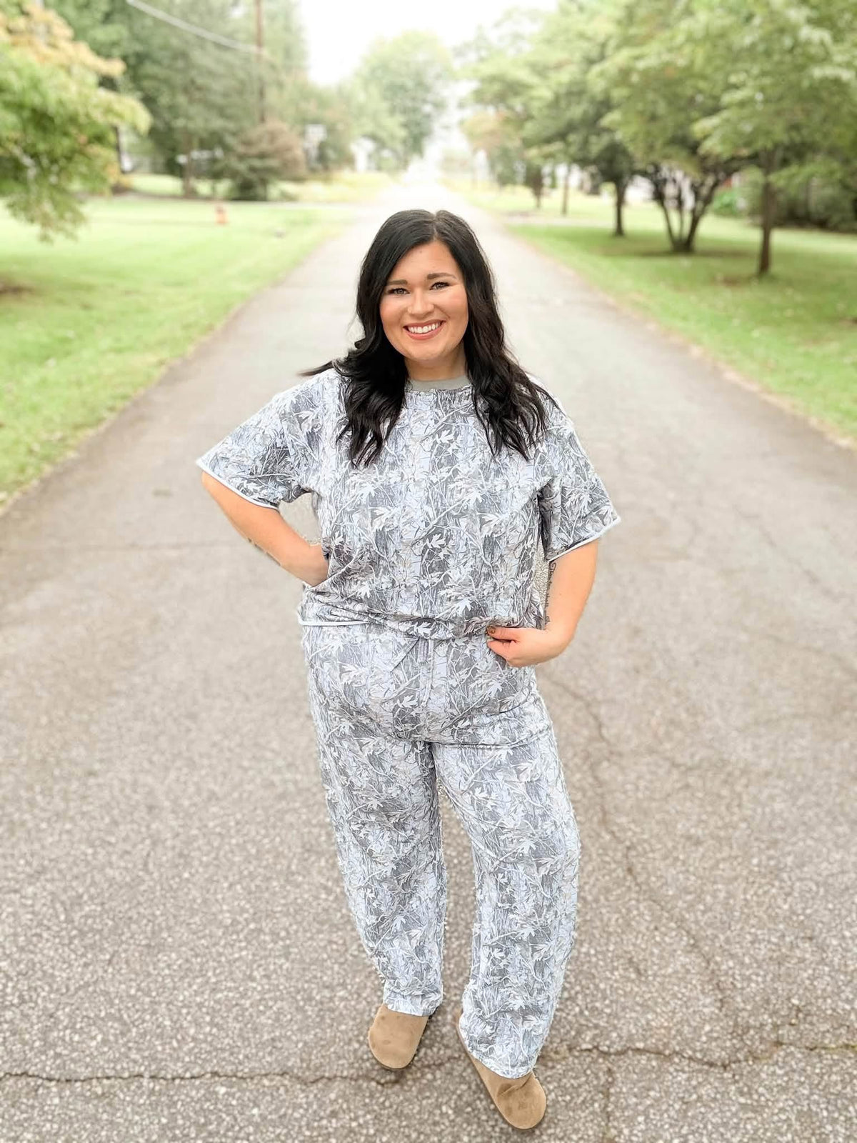 Snow Camo Womens Barrel Pant Set