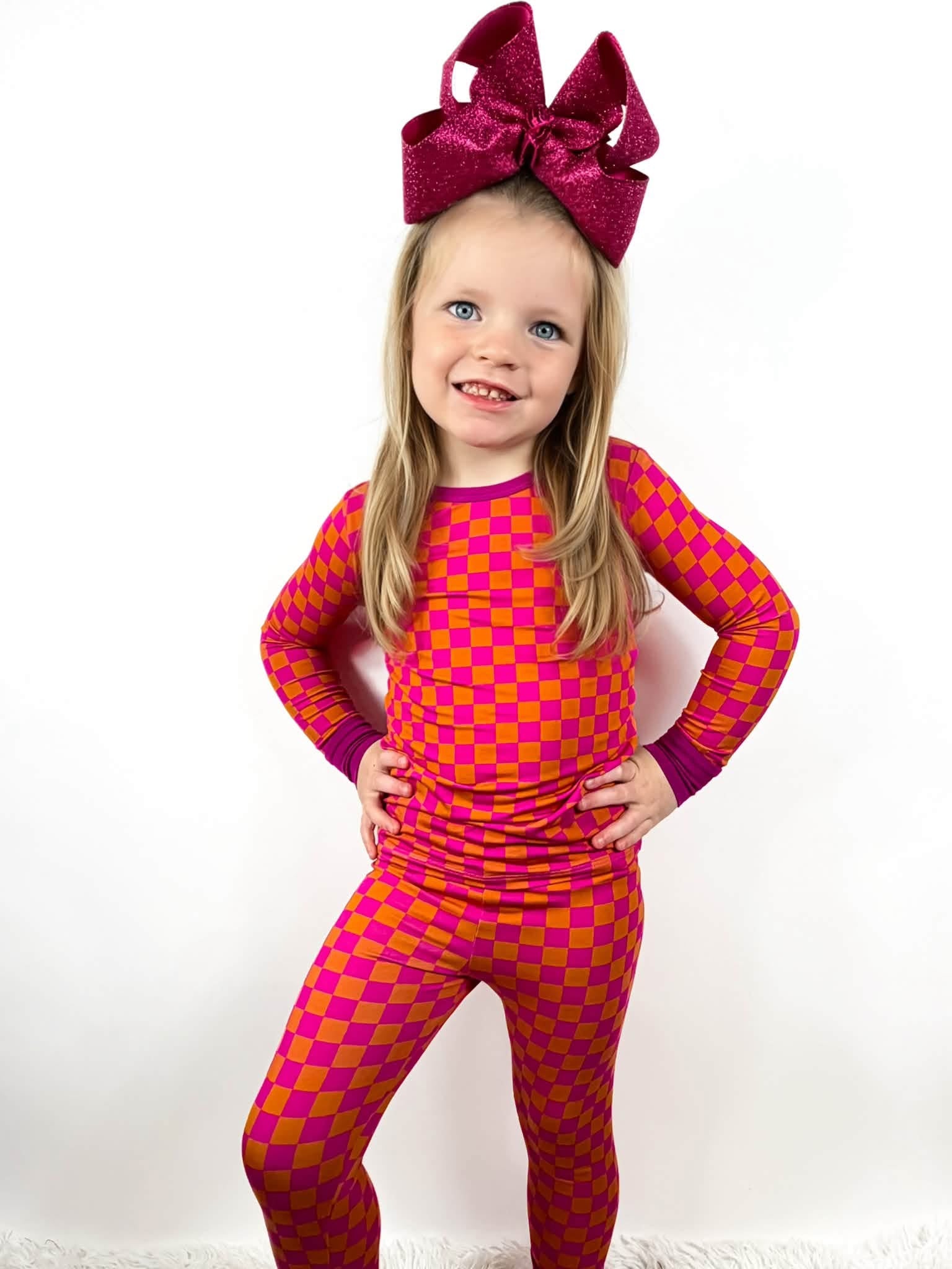 Pink Punch Checks Two Piece Set