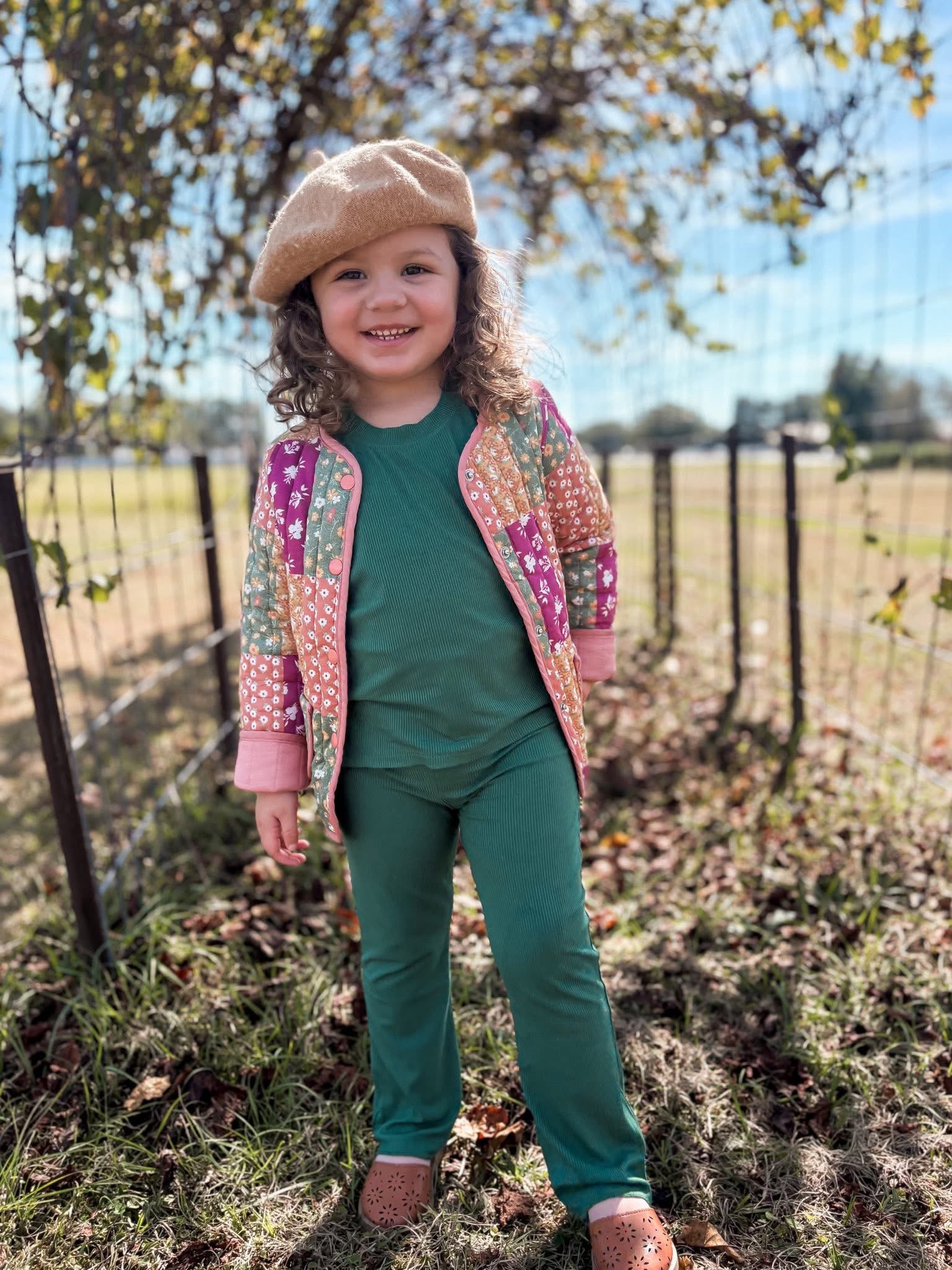 Evergreen Ribbed Kids Daywear Pant Set