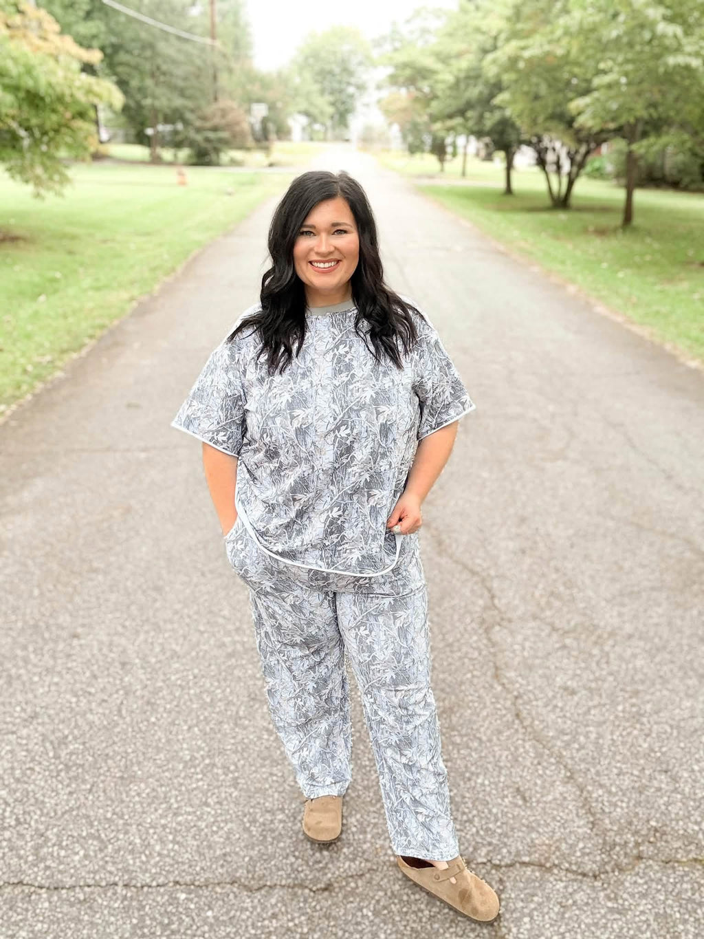 Snow Camo Womens Barrel Pant Set