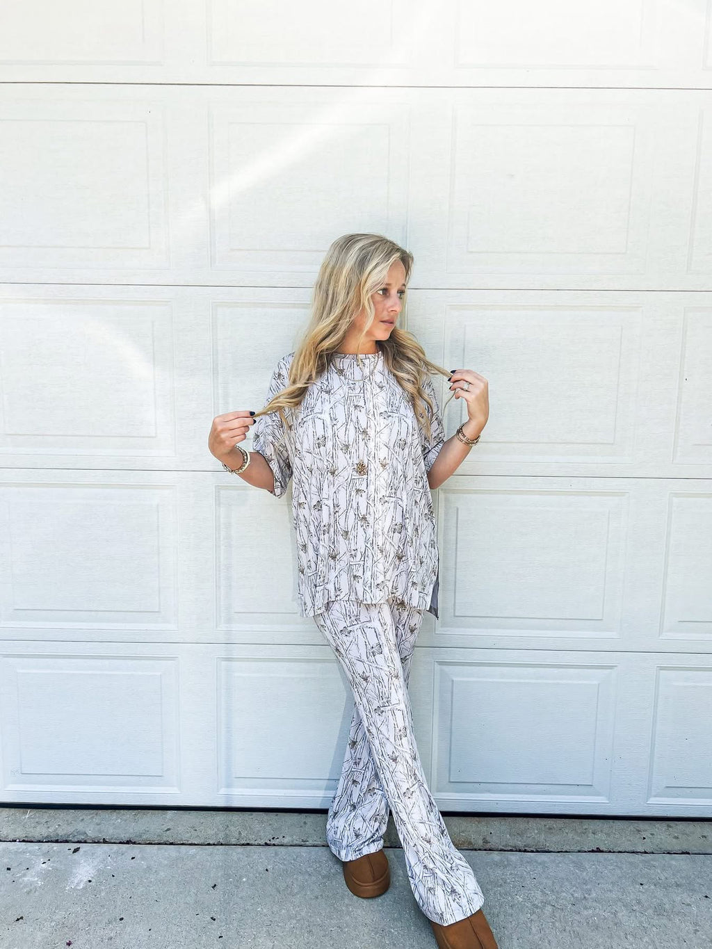 Snow Camo Womens Daywear Pant Set