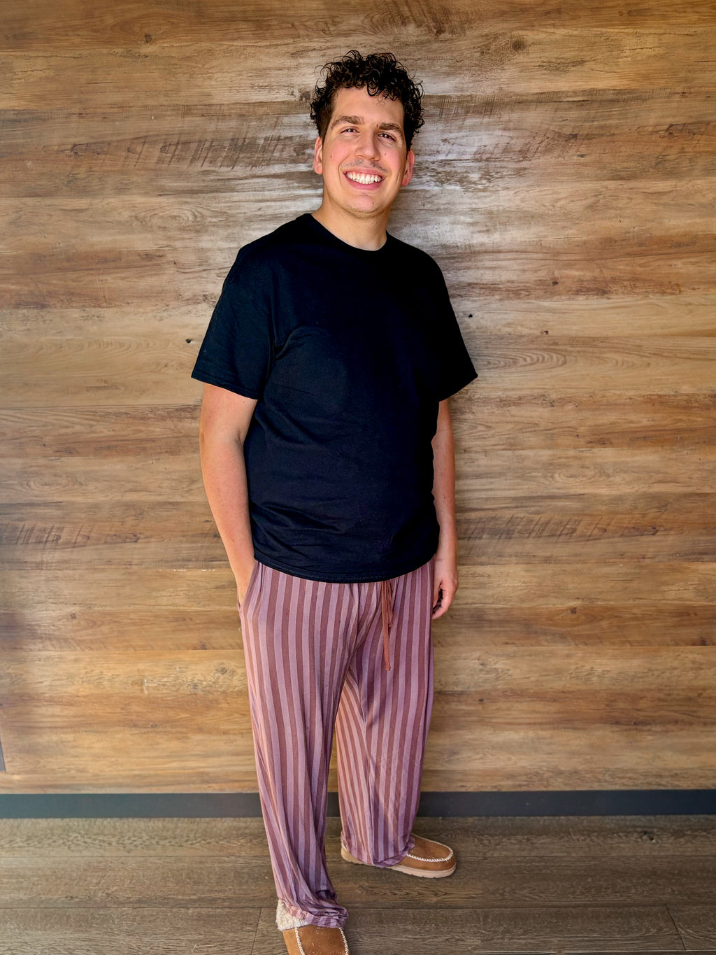 Espresso Stripes Unisex Straight Leg Pants