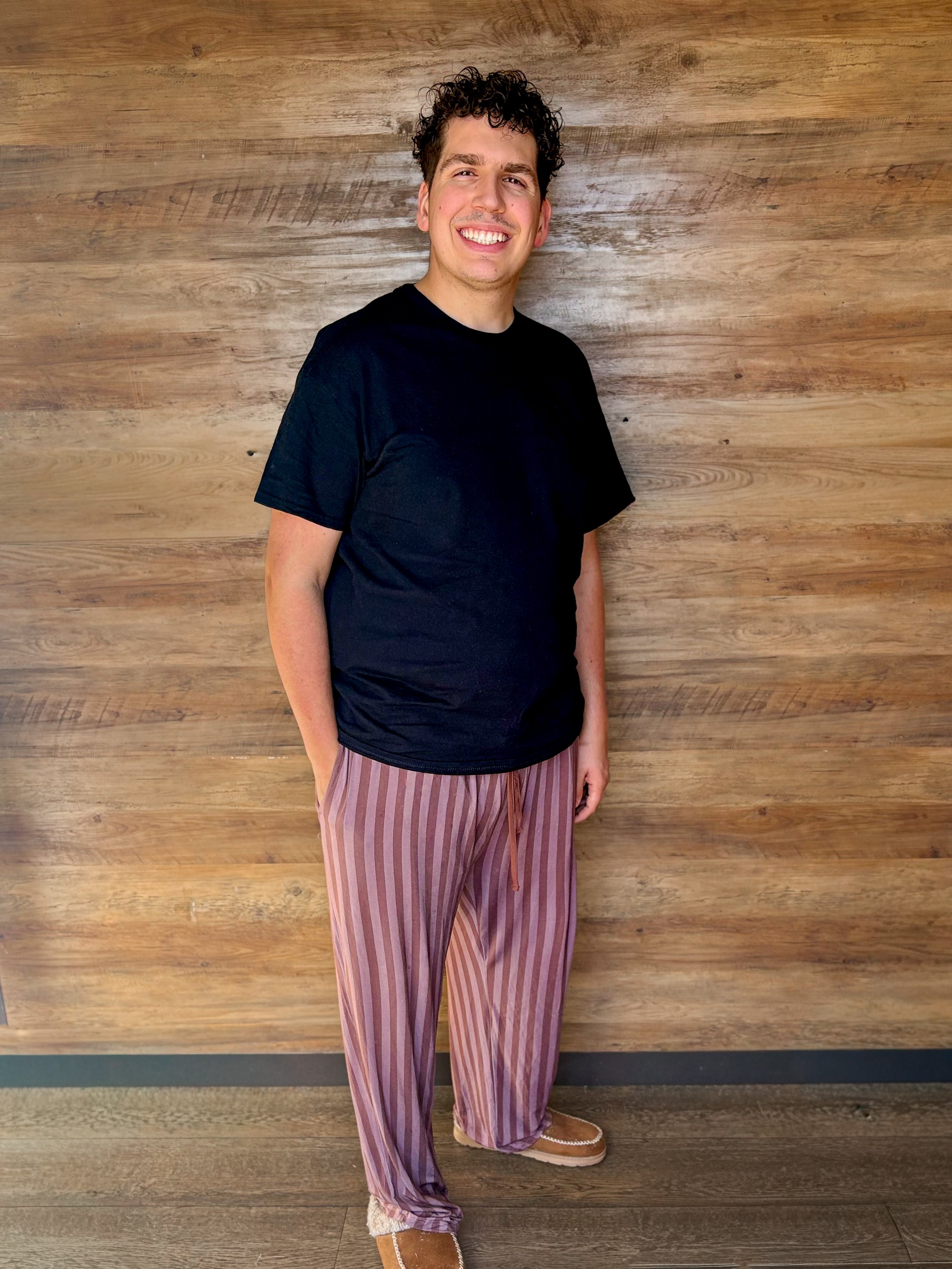 Espresso Stripes Unisex Straight Leg Pants