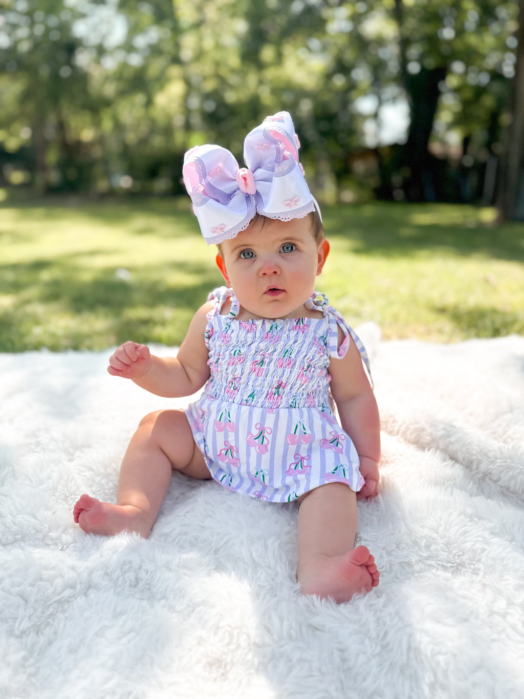 Coquette Cherries Smocked Twirl Romper