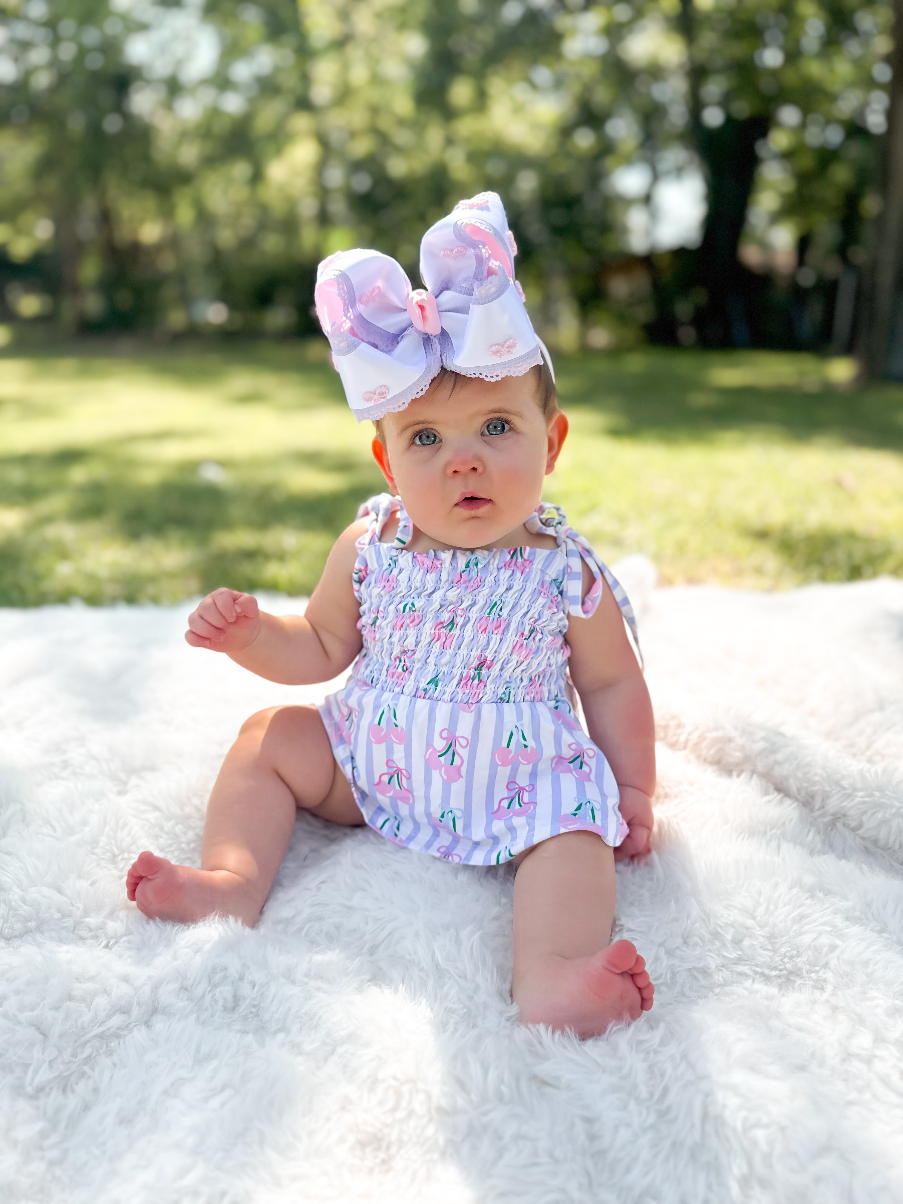 Coquette Cherries Smocked Twirl Romper