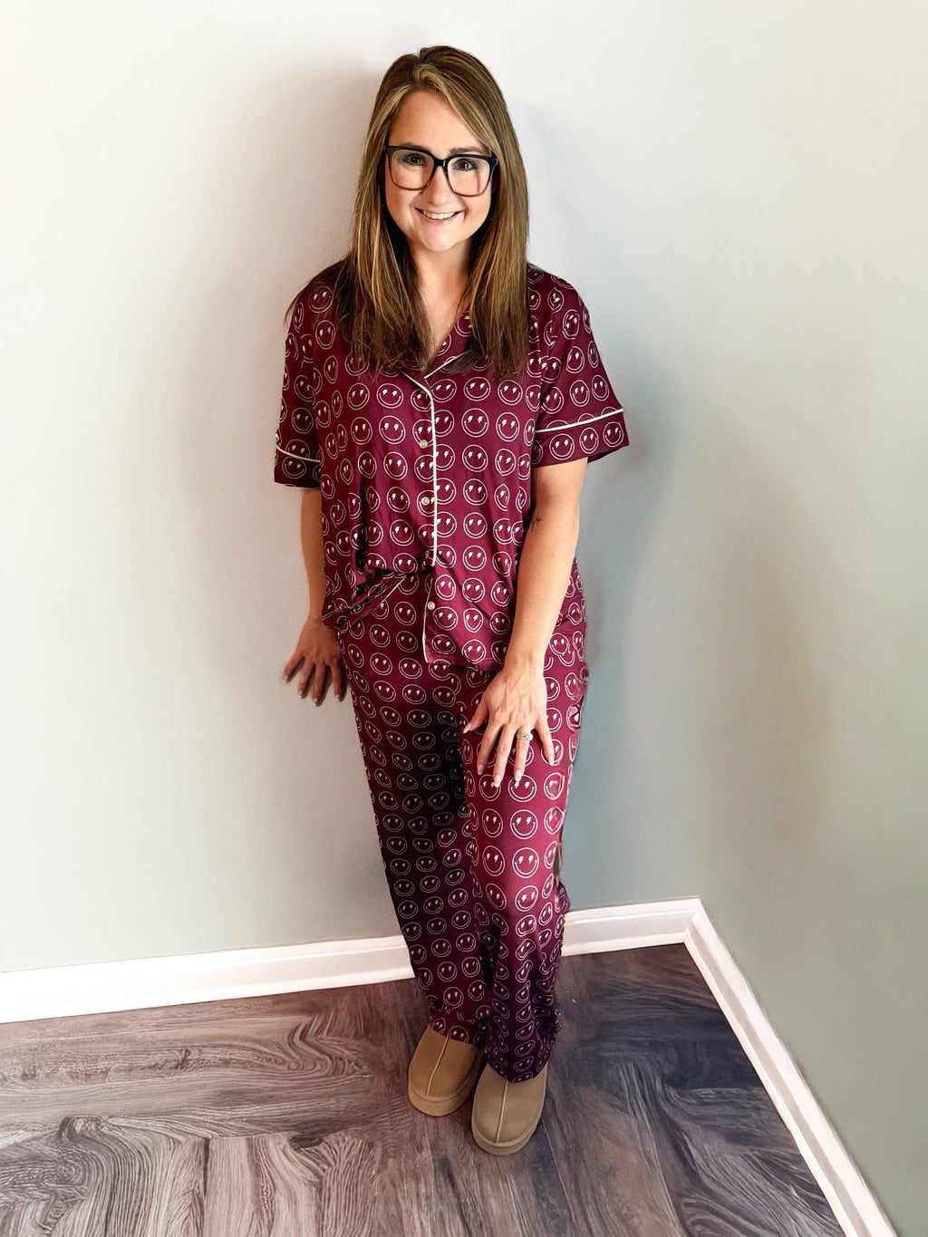 Merlot Smileys Womens Pant Set