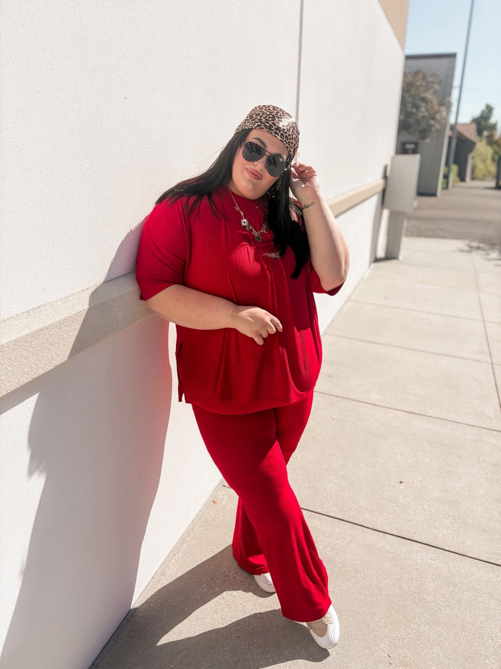 Cranberry Womens Ribbed Daywear Pant Set