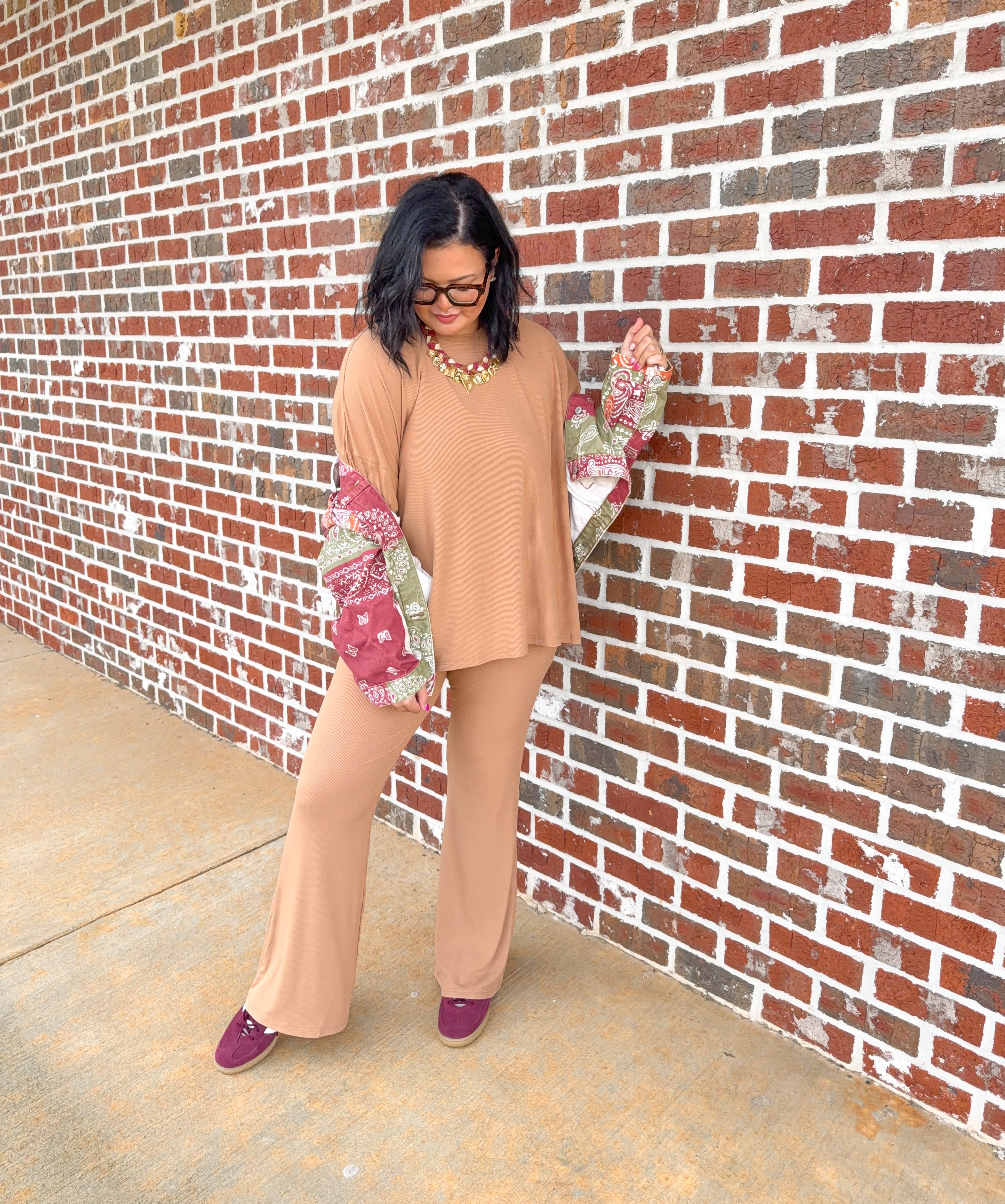 Cafe Ribbed Womens Daywear Pant Set