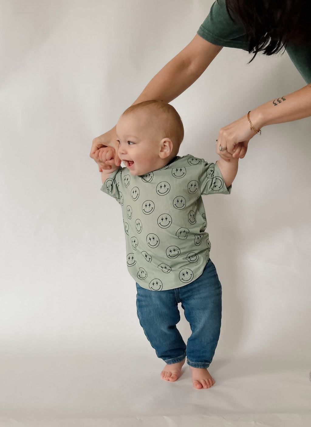 Pistachio Smiley Oversized Scoop Hem Tee