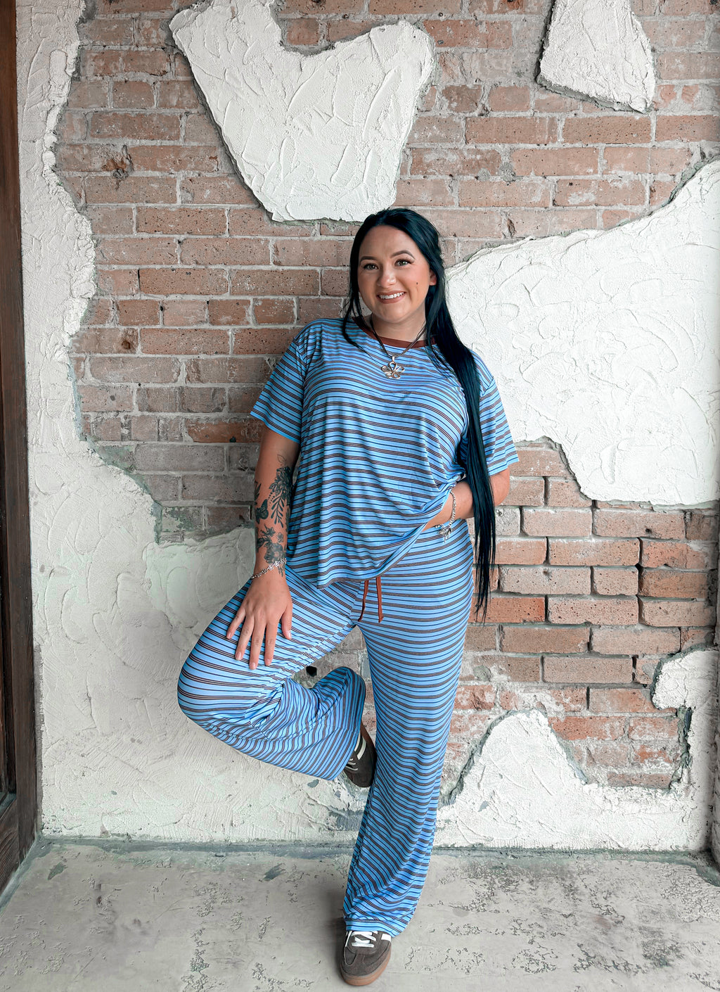 Seaside Stripes Womens Lounge Pant Set