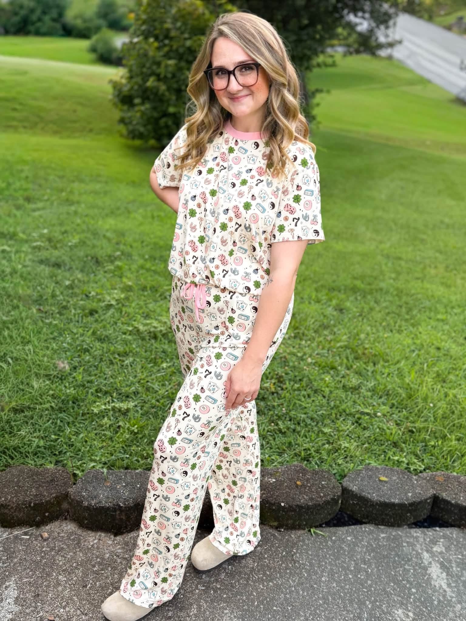 Lucky Days Womens Lounge Pant Set