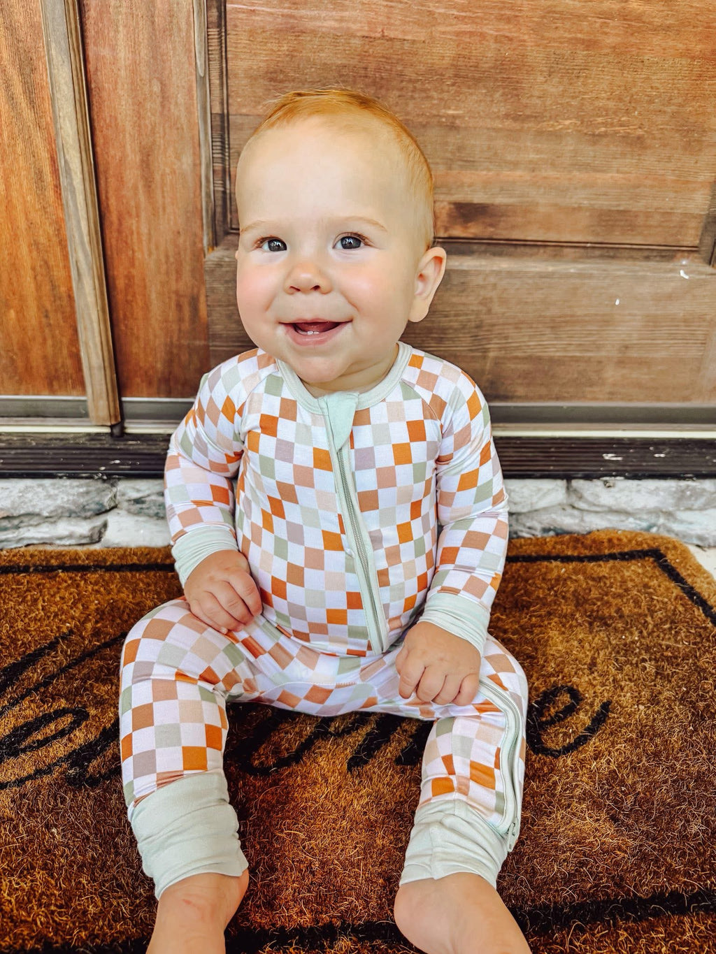Harvest Checks Double Zippy Romper