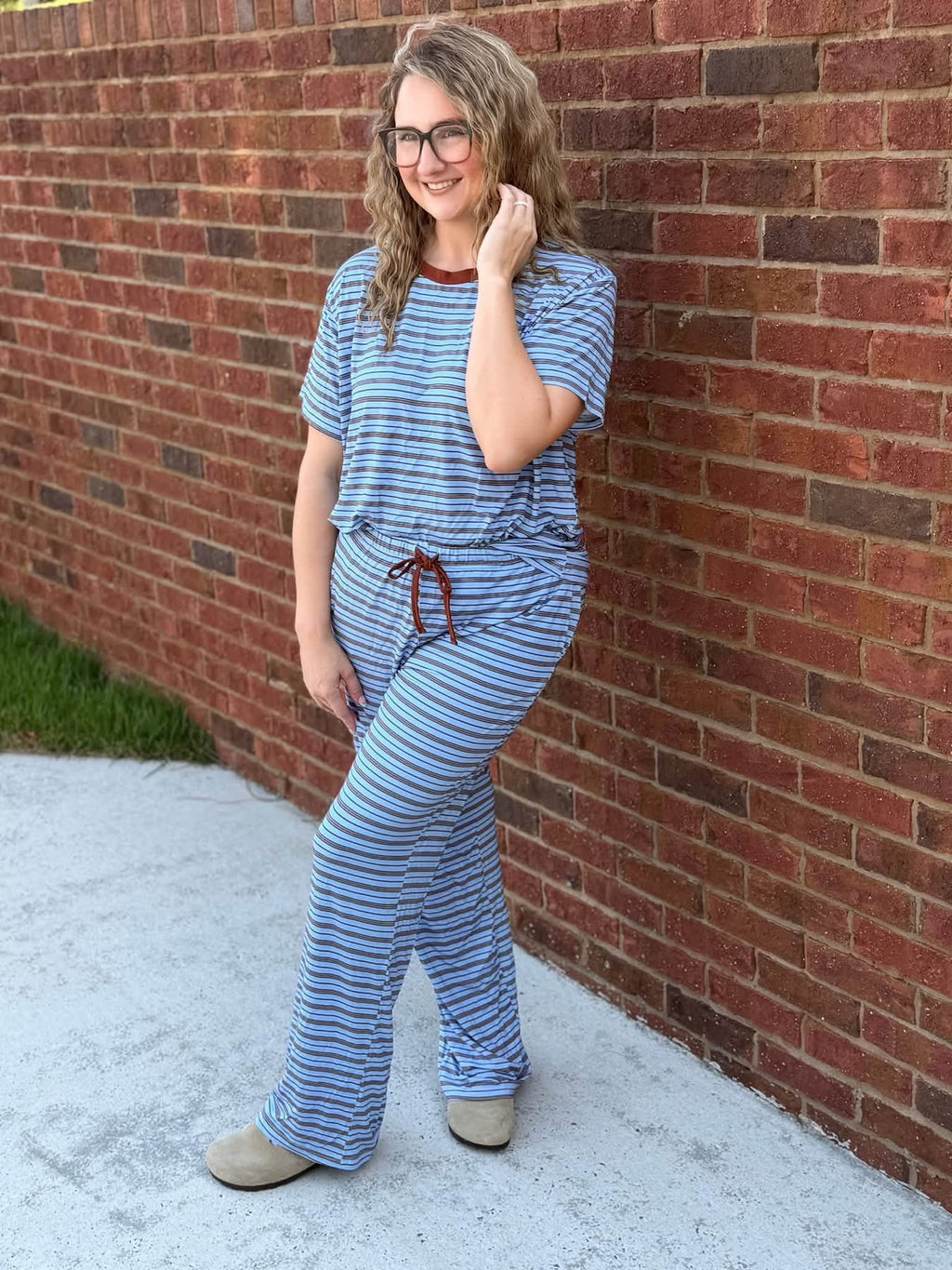 Seaside Stripes Womens Lounge Pant Set