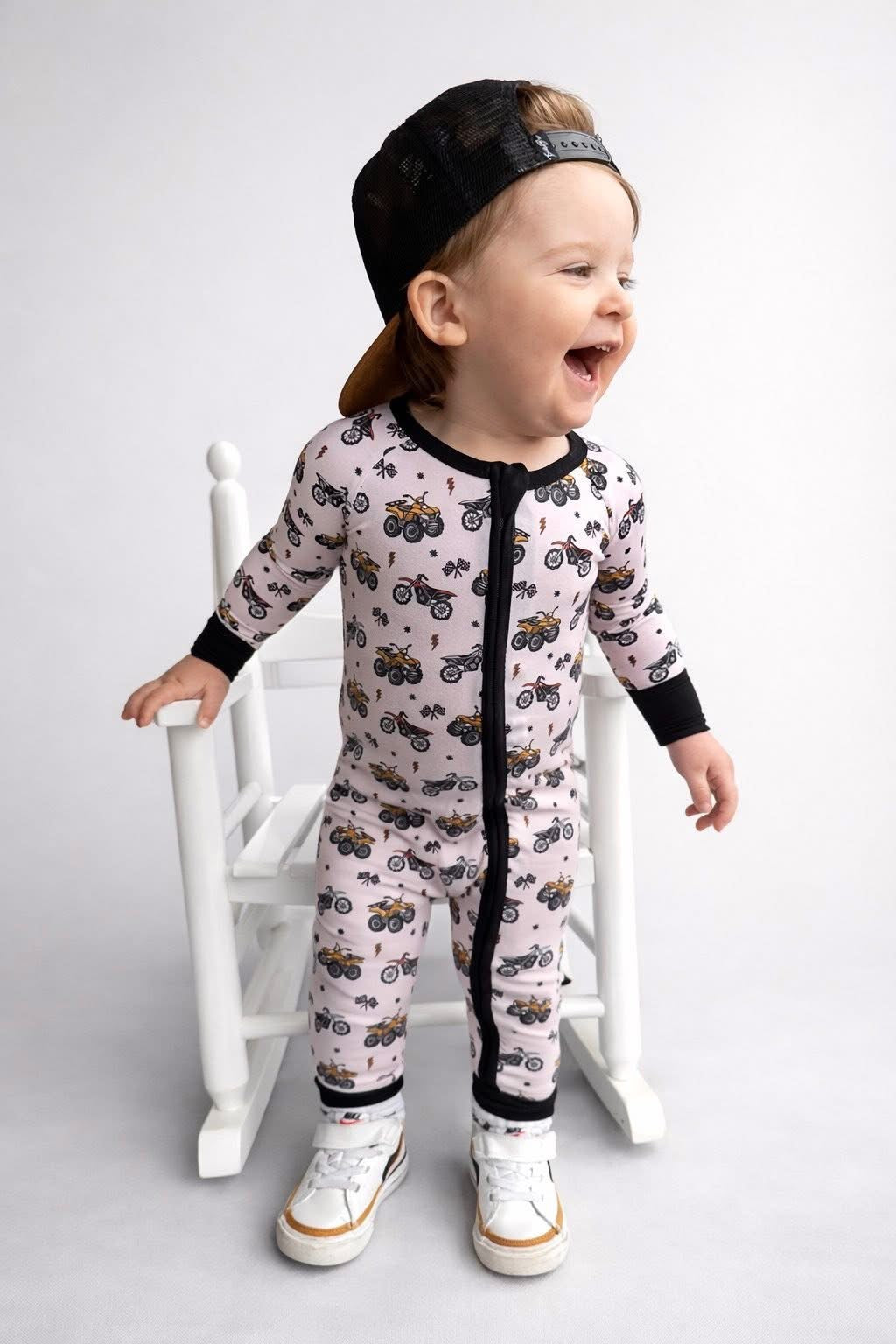Moto Mayhem Double Zippy Romper