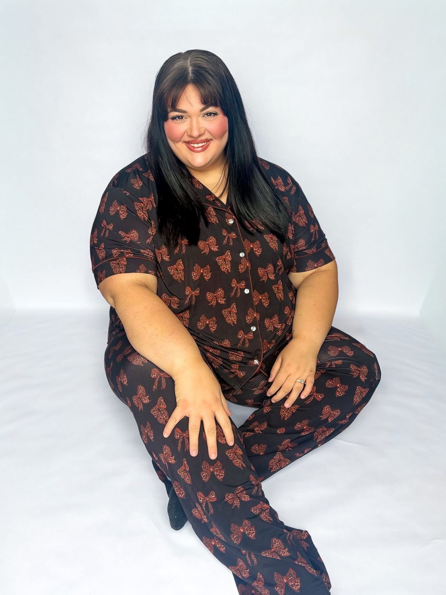 Cheetah Bows Womens Pant Set